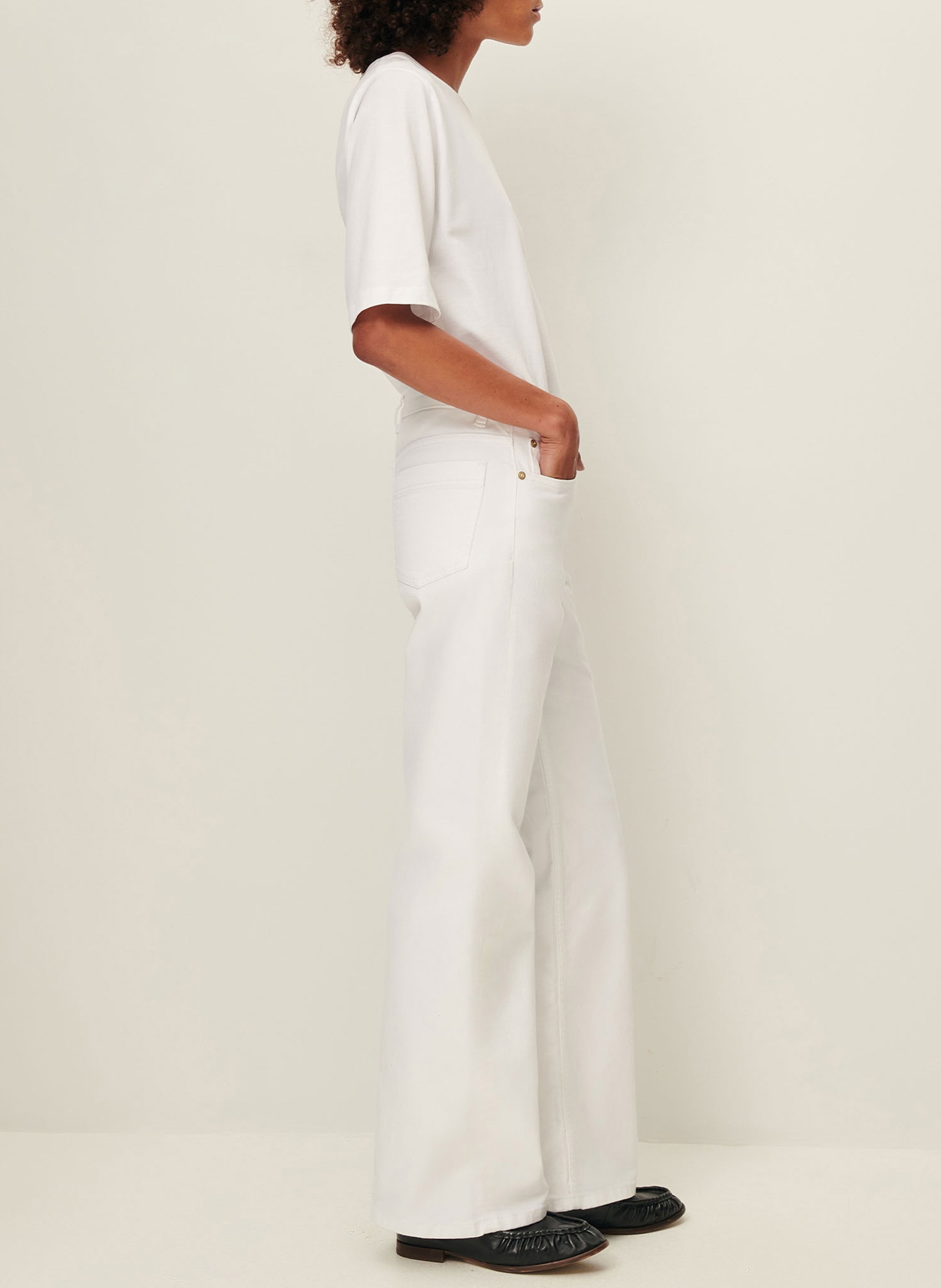 Wijde jeans - katoenblend SESSUN Wit