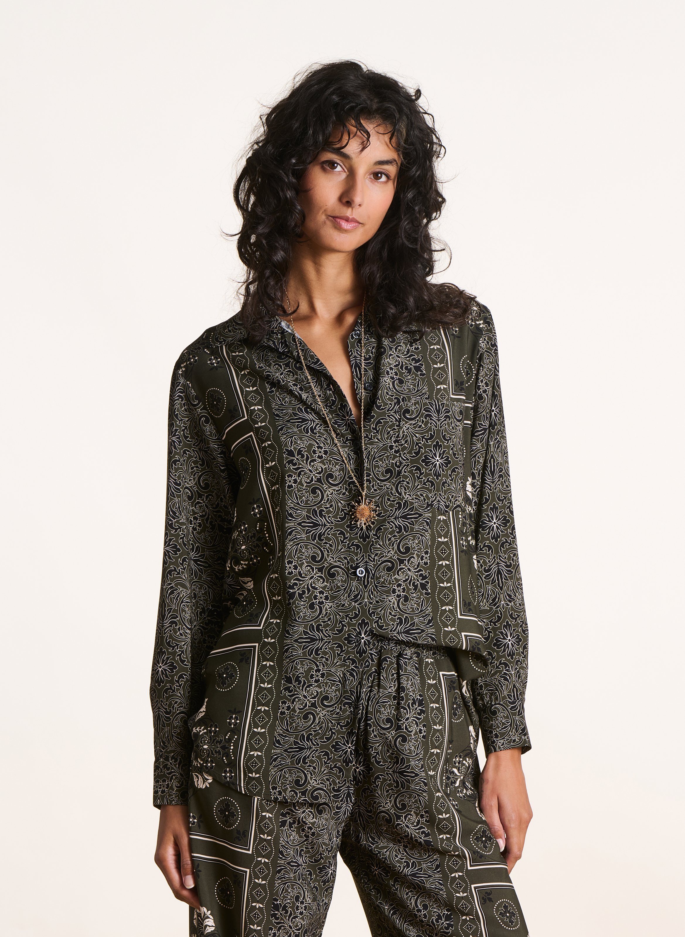 Chemise droite col classique LA FEE MARABOUTEE Vert