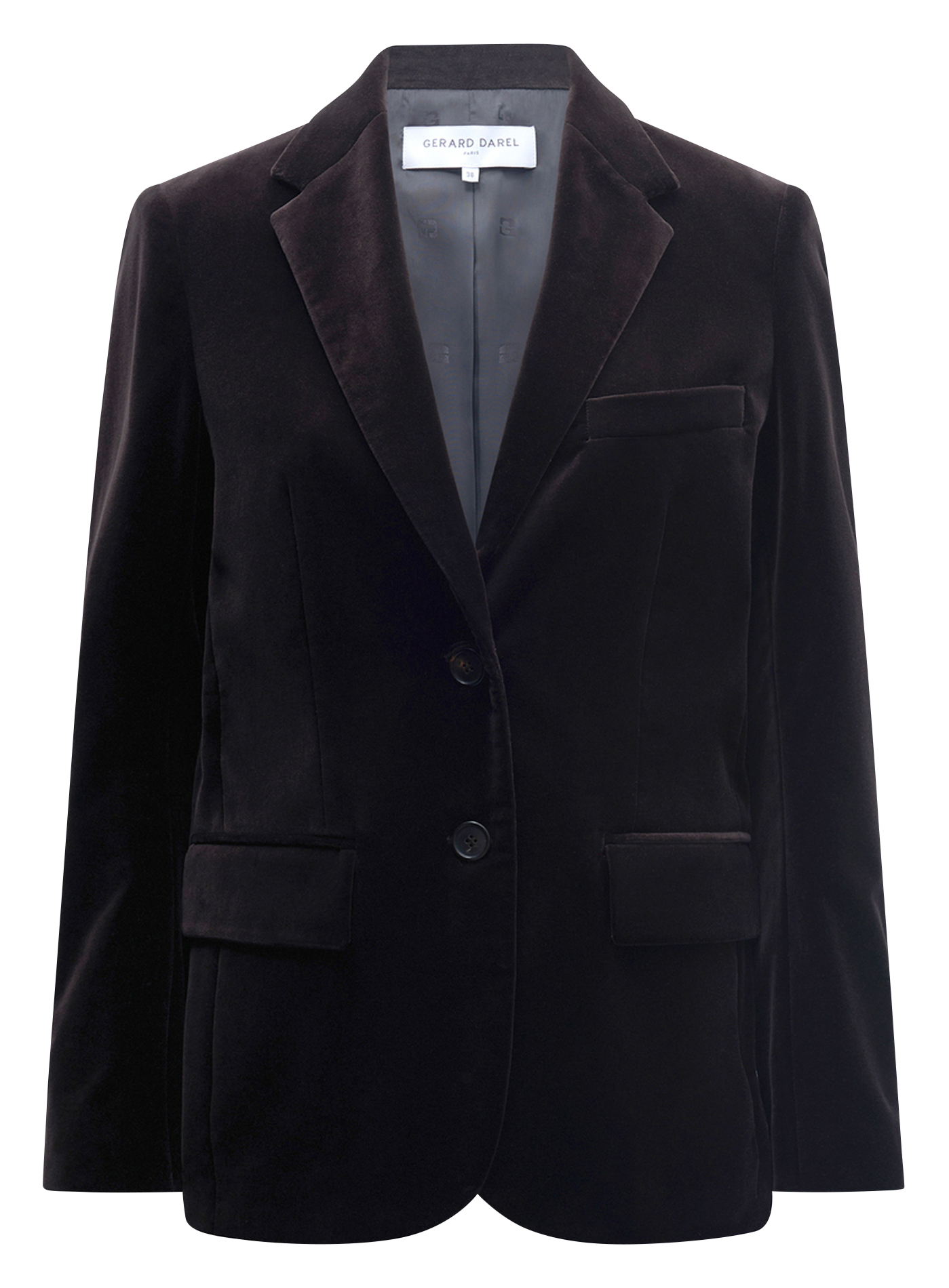Veste col tailleur en coton mélangé GERARD DAREL Marron