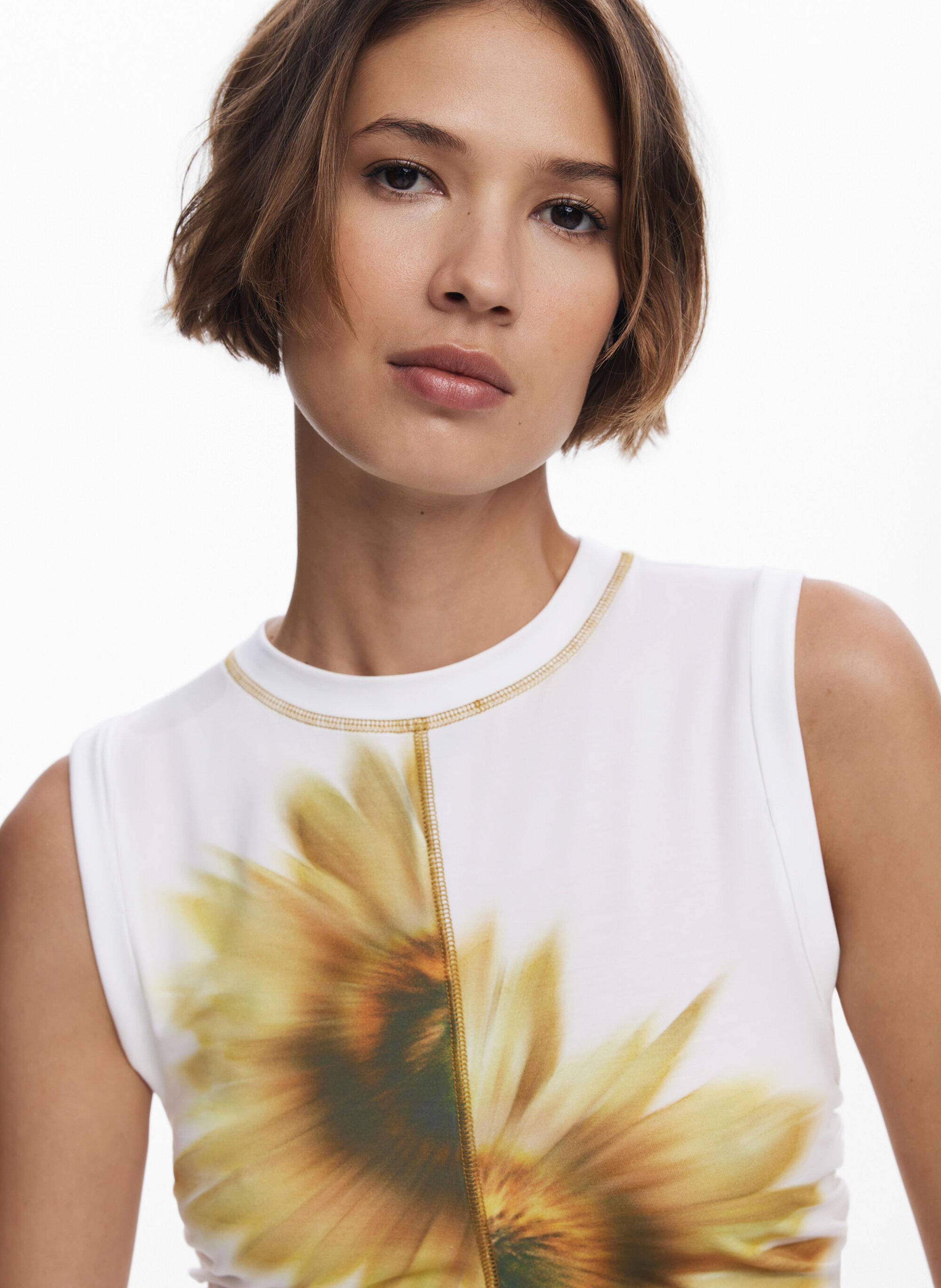 Top sans manches imprimé DESIGUAL Blanc