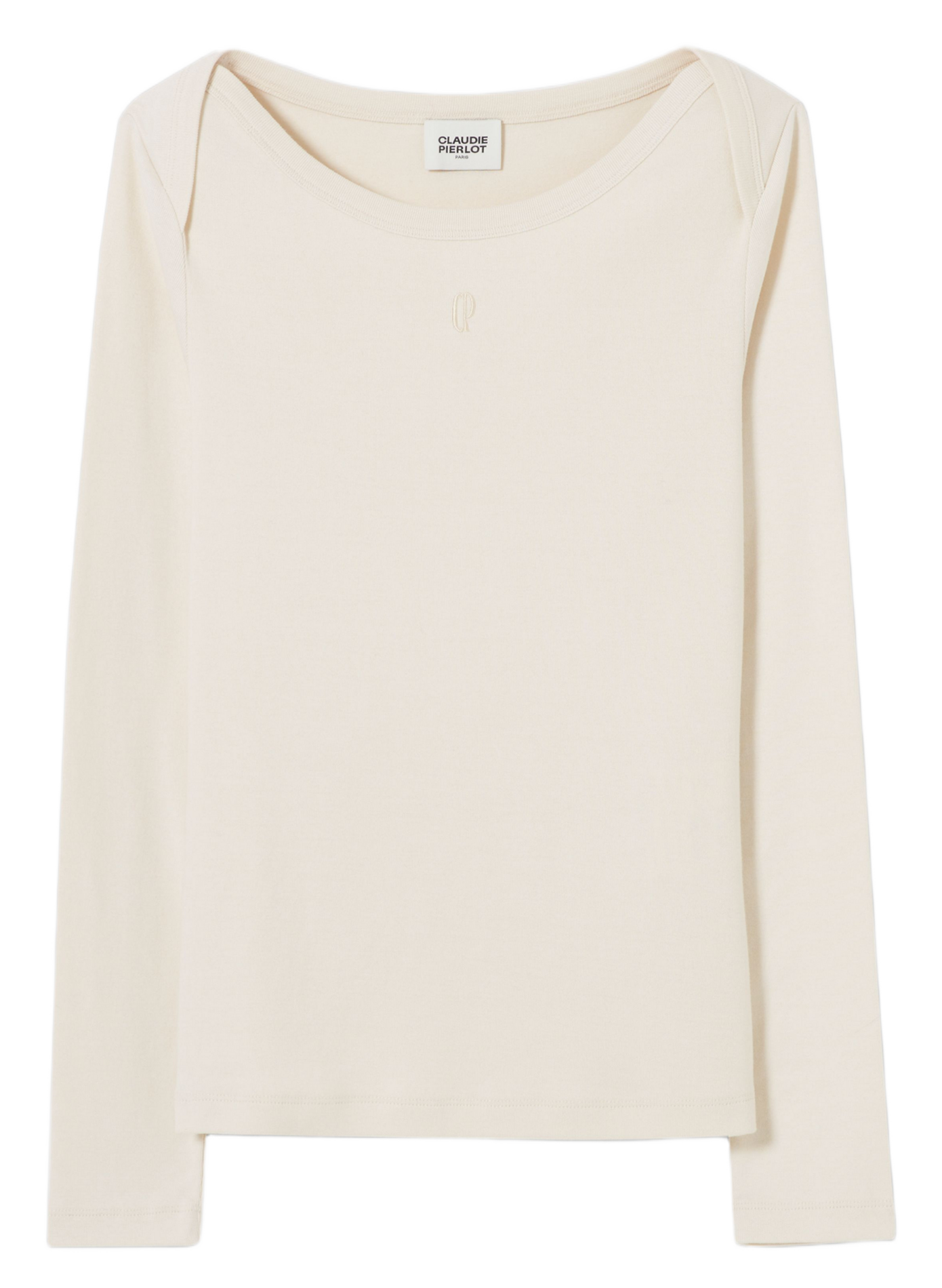 Tee-shirt près du corps col bateau CLAUDIE PIERLOT Beige
