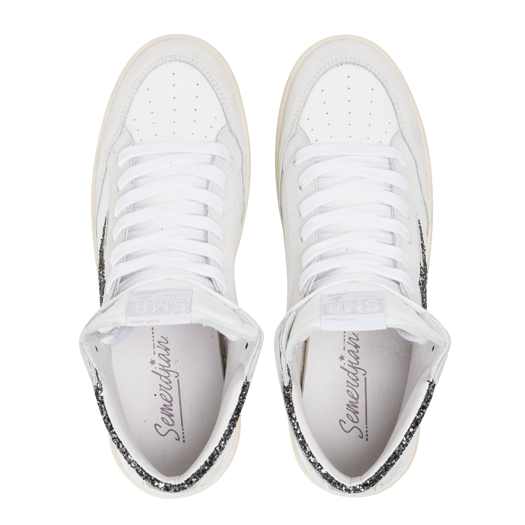 Niedrige Sneaker aus Leder-Mix SEMERDJIAN - SMR Weiss