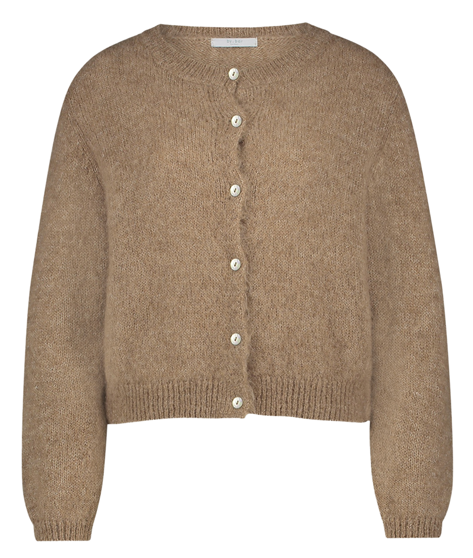 Gebreide cardigan met knopen van gemengde wol BY BAR Beige