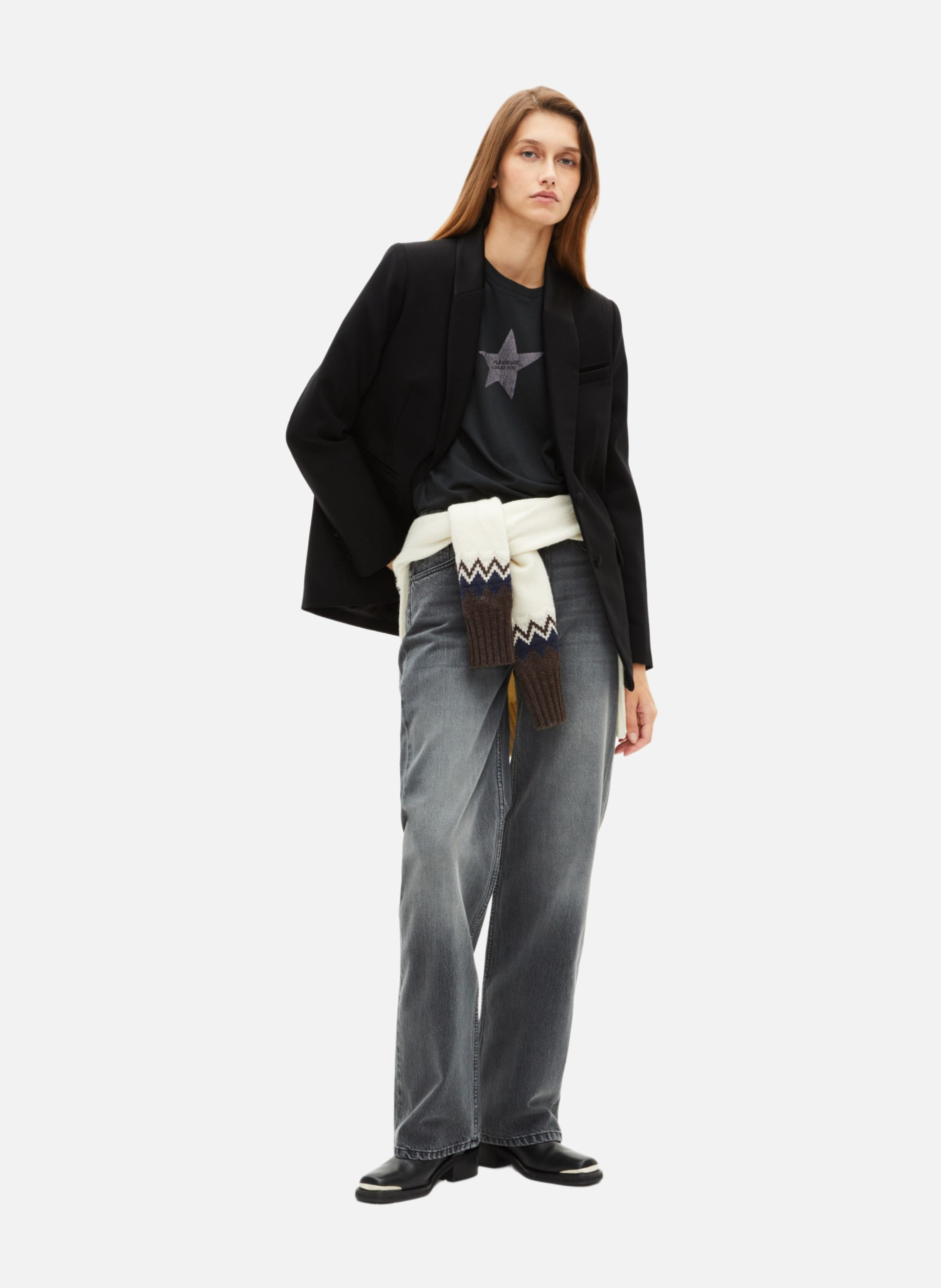 Tailored blazer with satin details THE KOOPLES Black