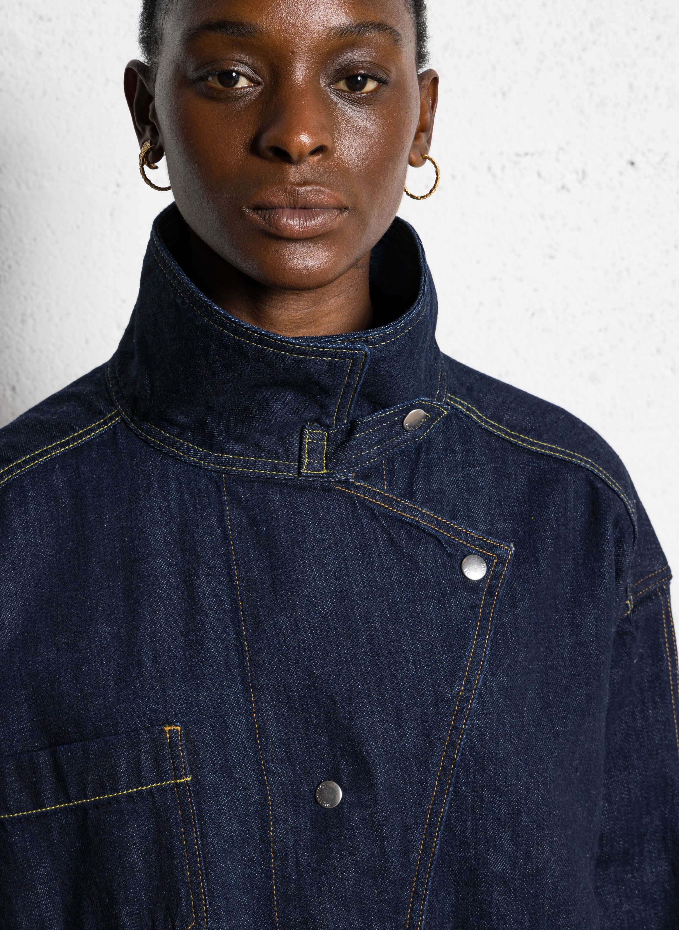 Veste en jean oversize en coton MARGAUX LONNBERG Bleu