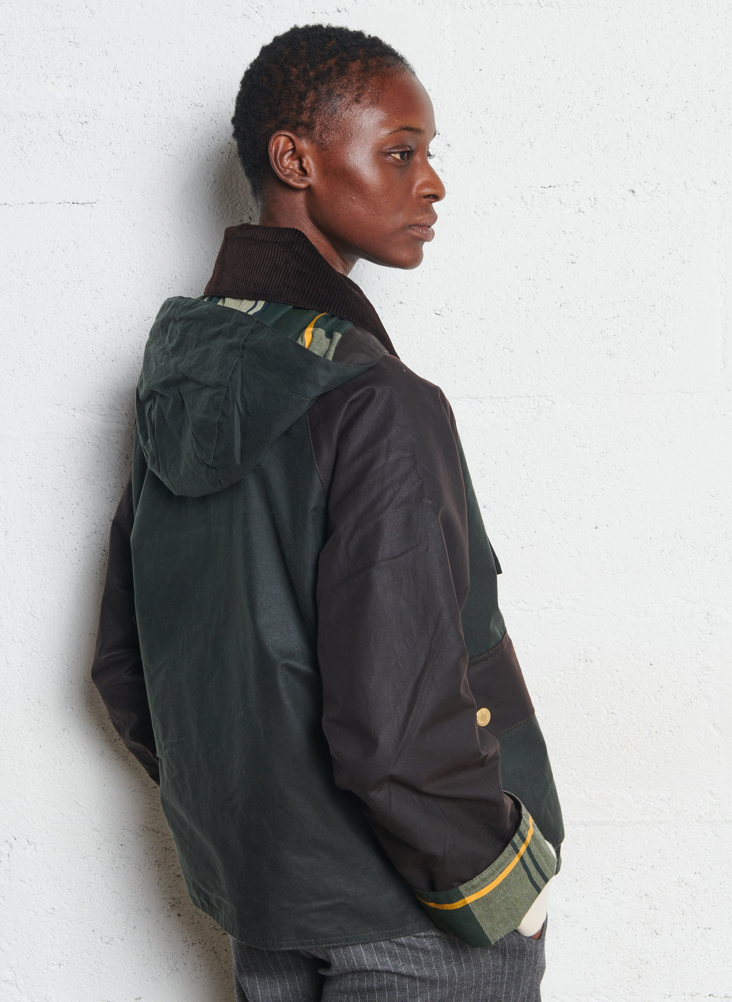 Veste ample col classique en coton BARBOUR Vert