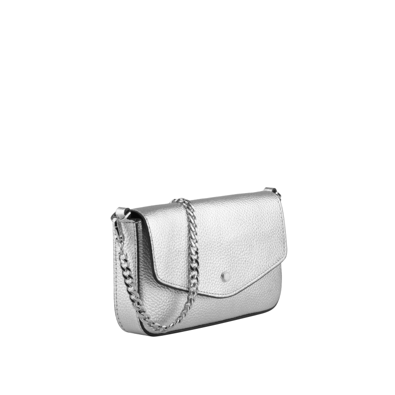 Clutch bag - calfskin POURCHET Silver