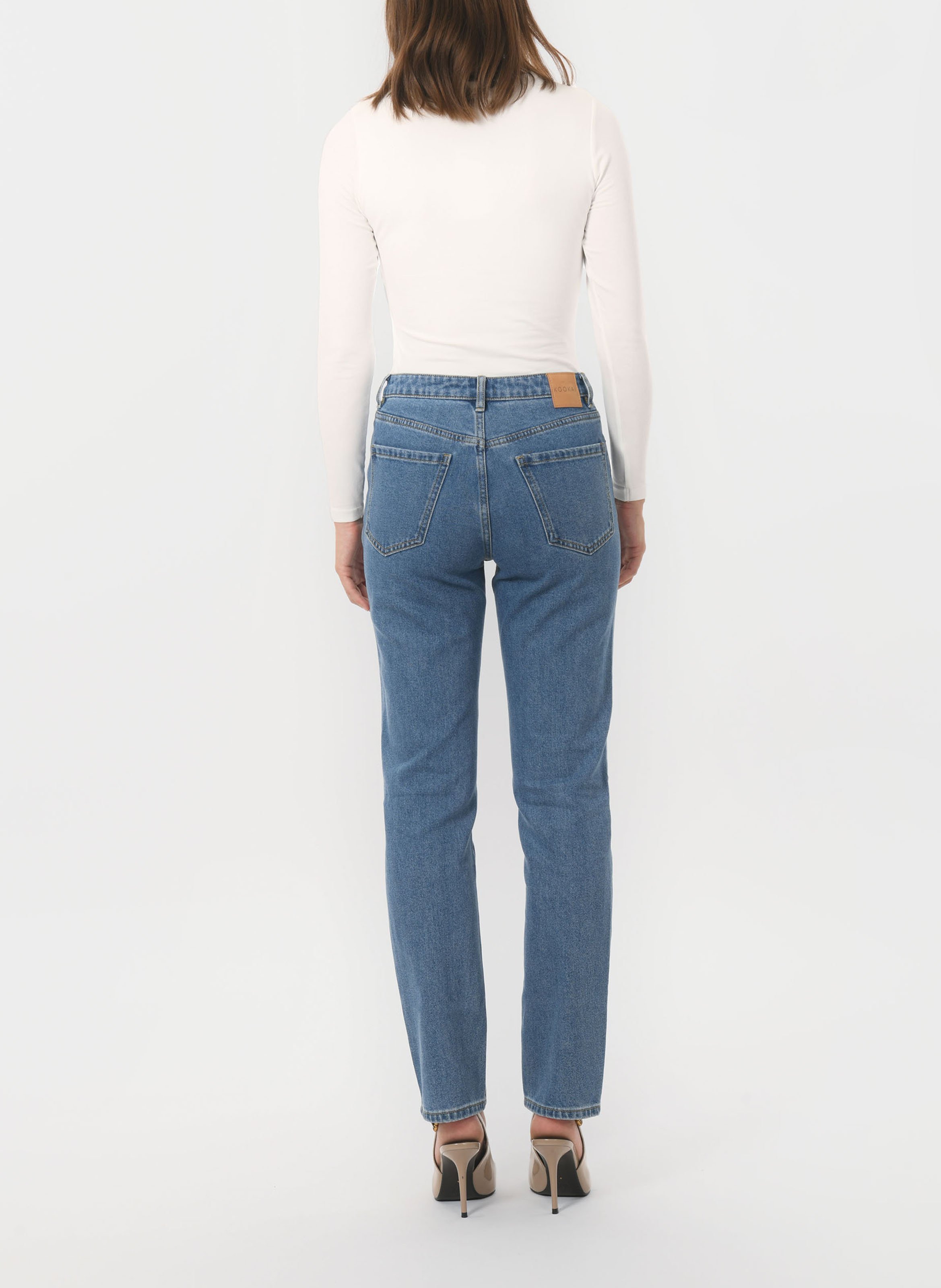 Cotton-blend straight jeans KOOKAI Blue