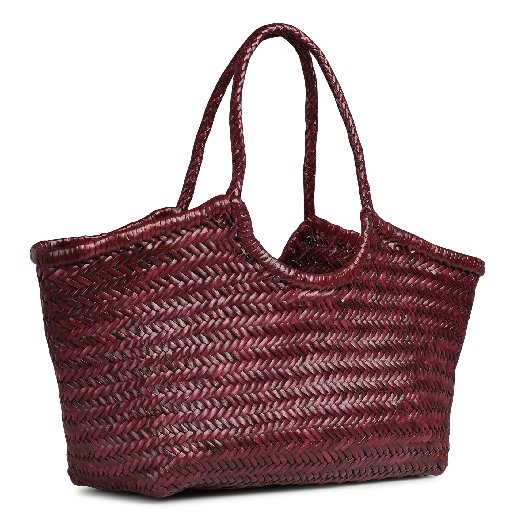 Woven leather basket DRAGON DIFFUSION Red
