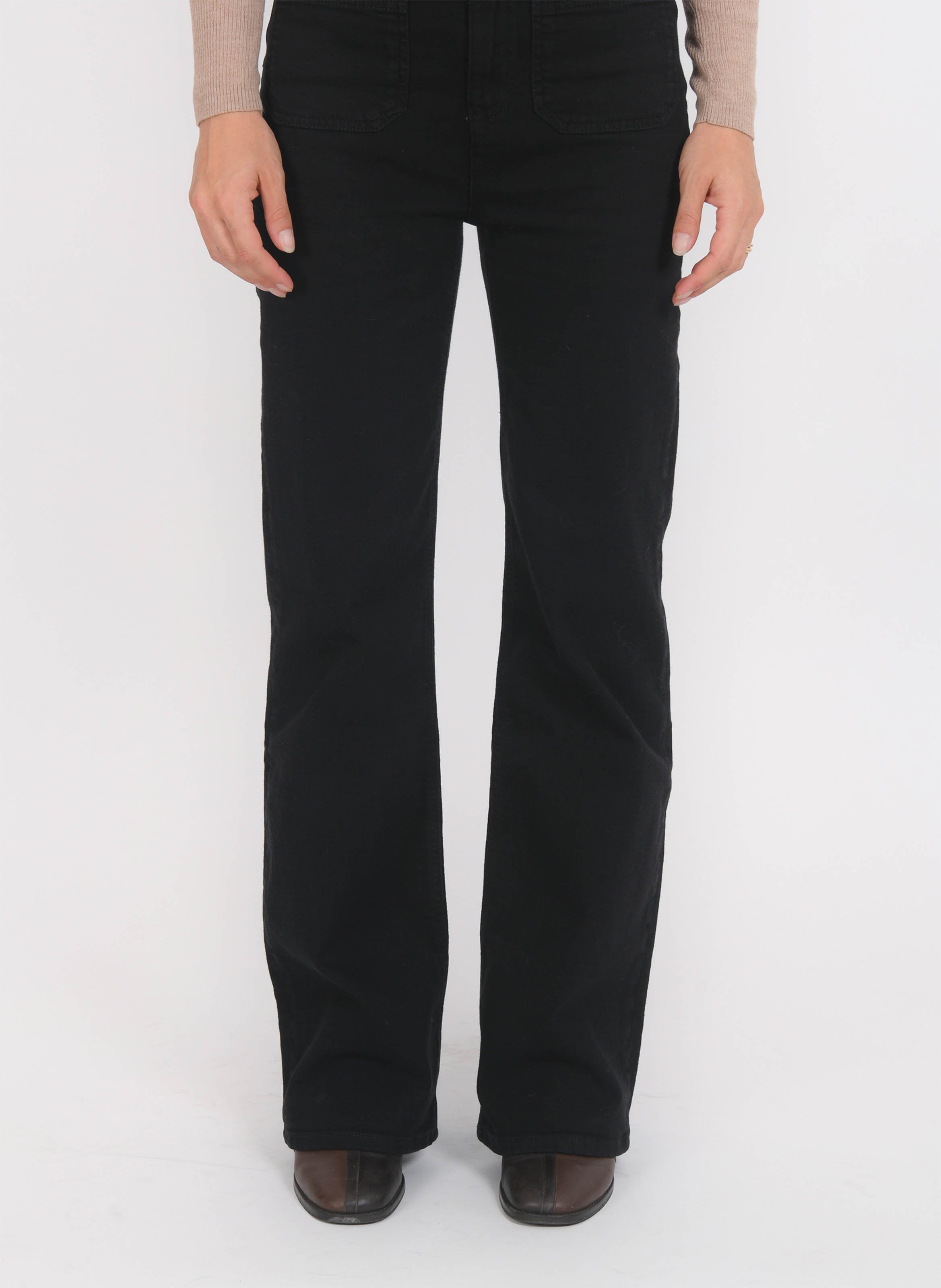 Pantalon flare uni taille haute KOOKAI Noir