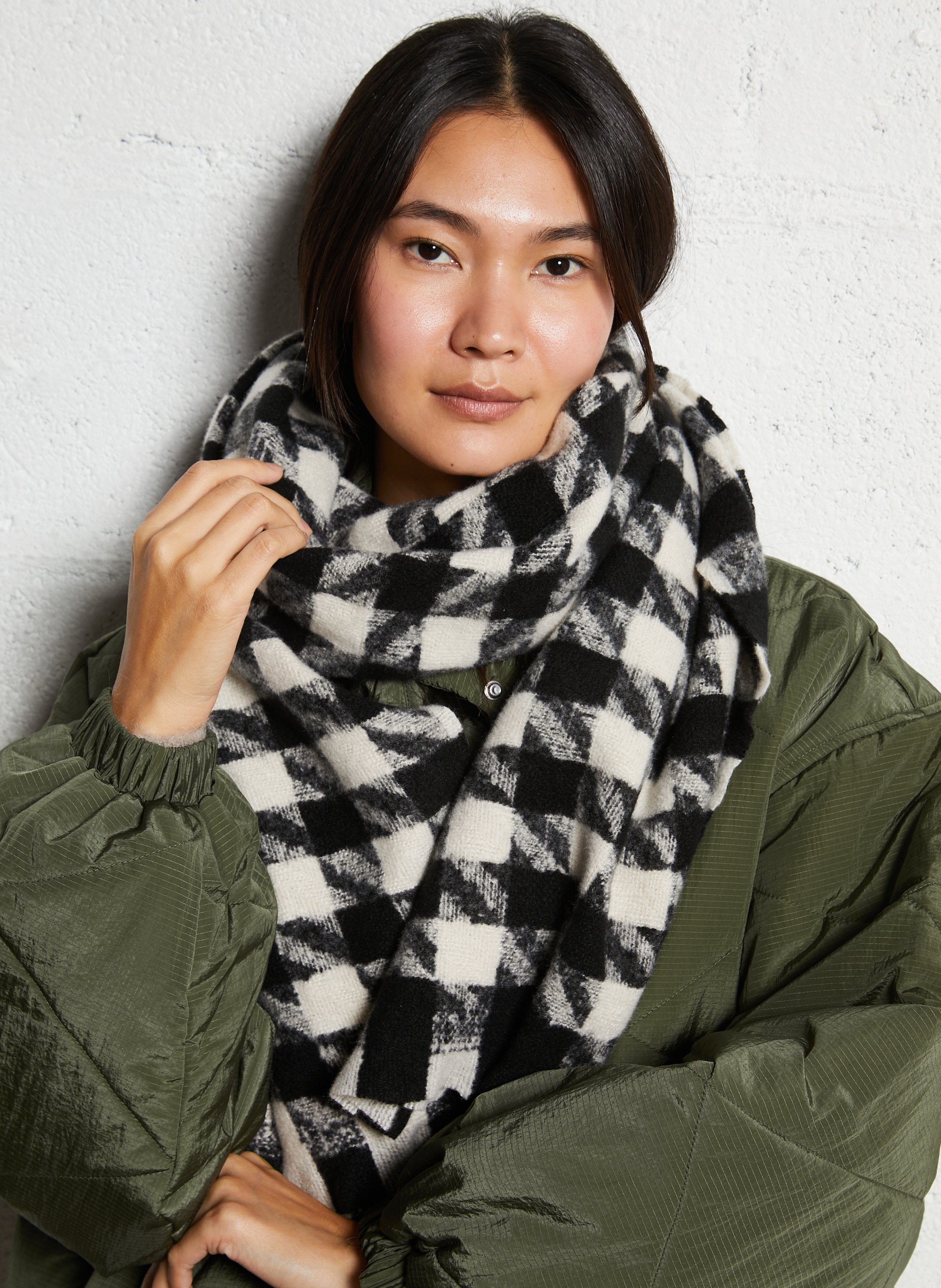 Kariertes Schal IKKS Schwarz