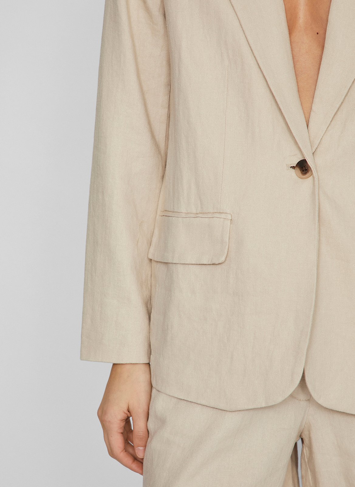 Veste tailleur en lin mélangé VILA Gris