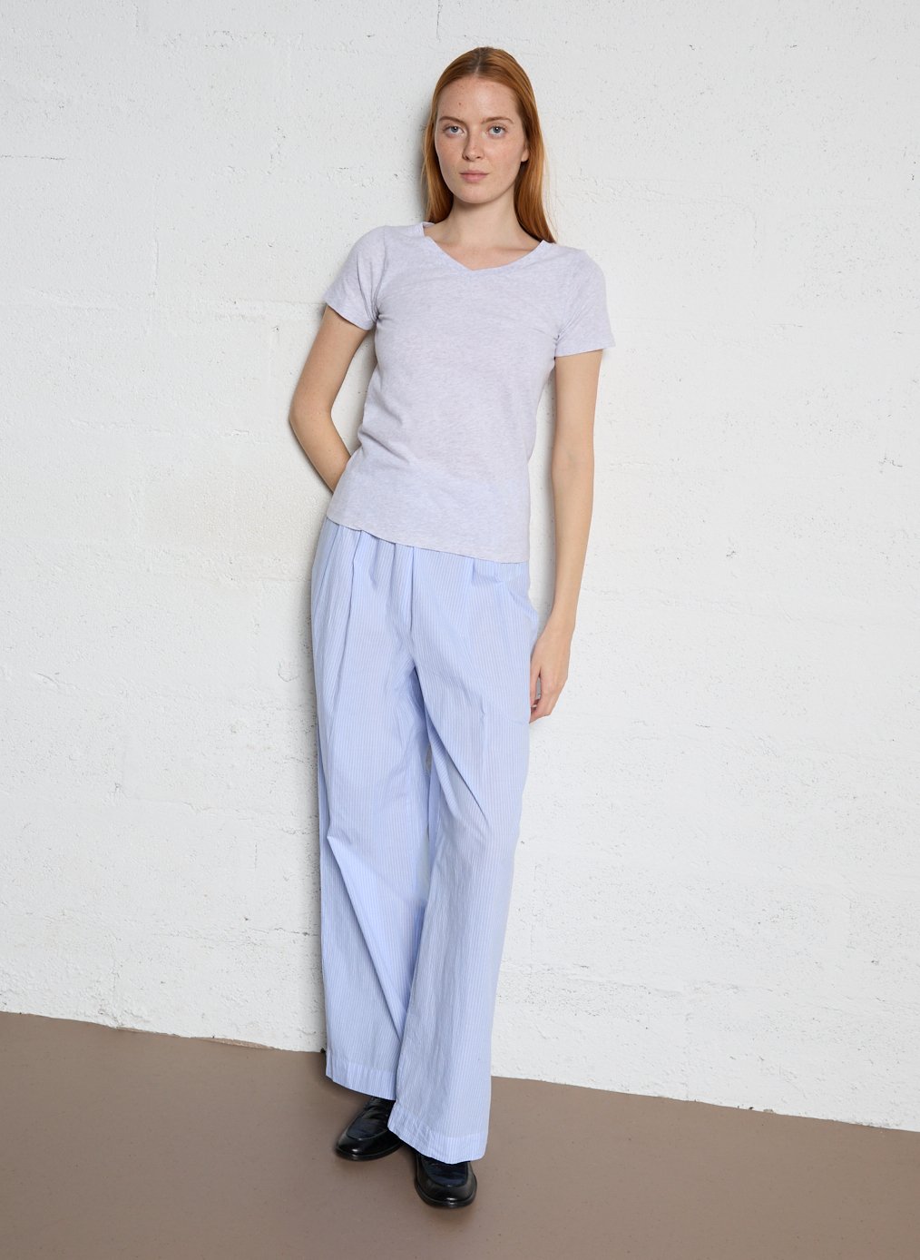 Katoenen T-shirt met boothals AMERICAN VINTAGE Grijs