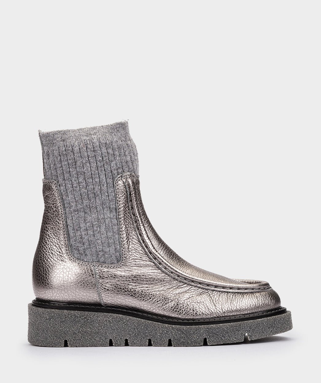 Silver metallic leather ankle boots PEDRO MIRALLES Grey