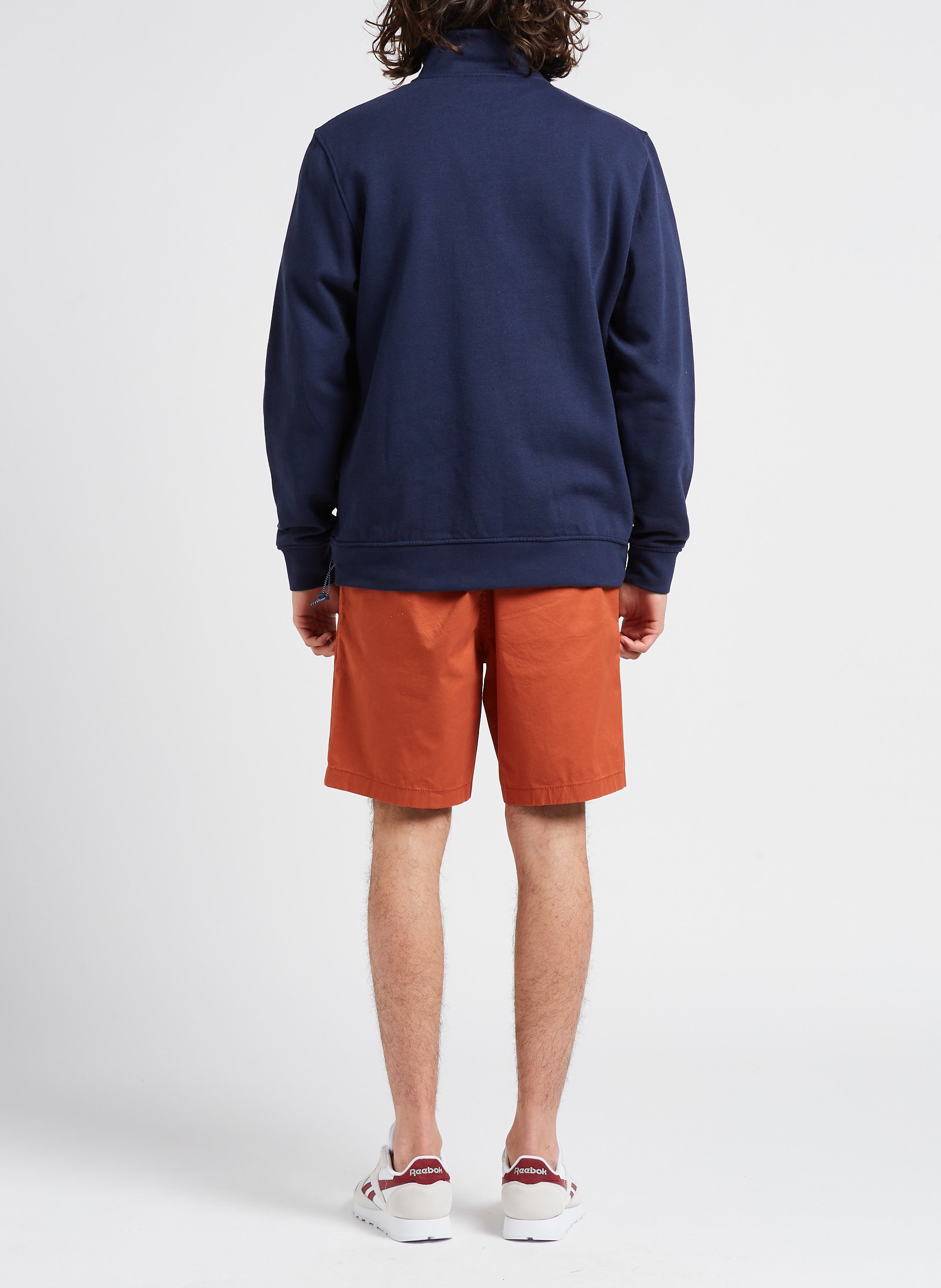Straight-leg organic cotton-blend shorts SELECTED Orange