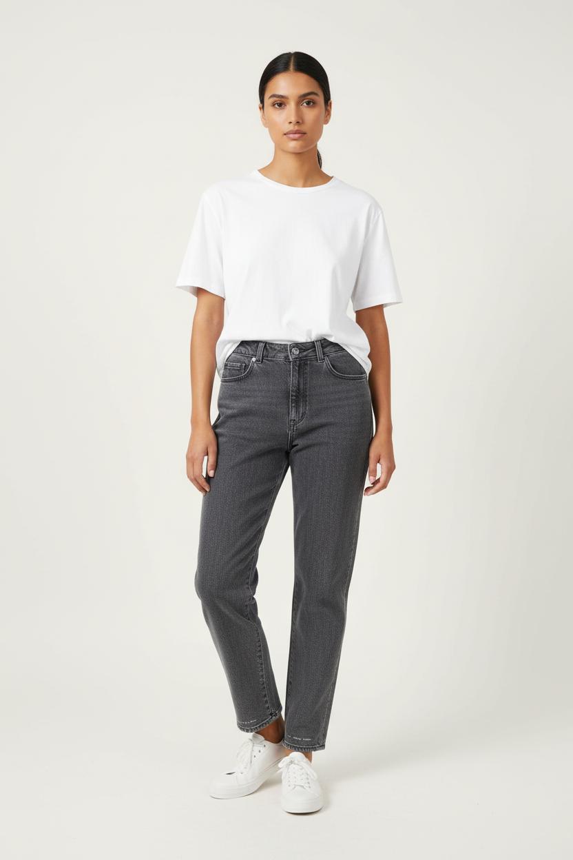 Cropped slim jeans with studs CLOSED - Seconde Main Grey