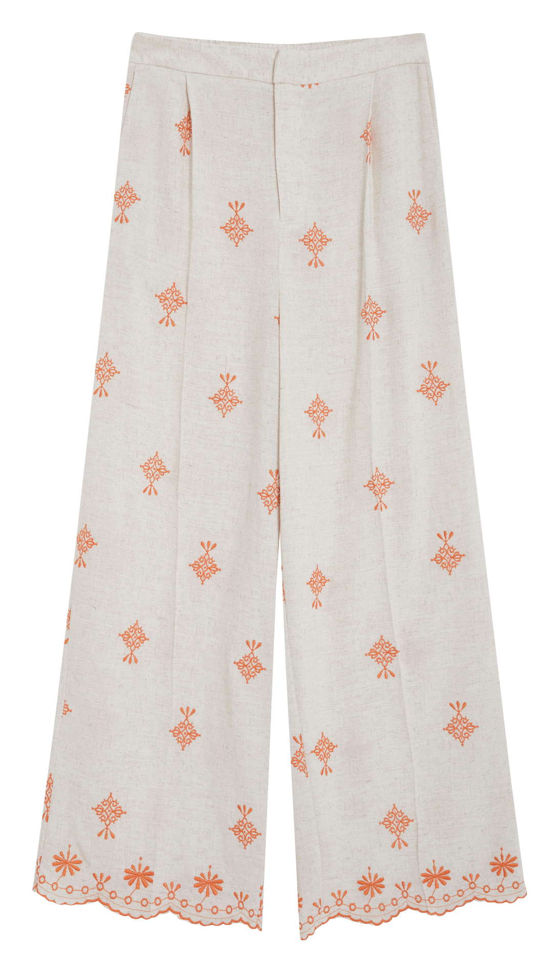 Pantalon droit brodé  GRACE ET MILA Orange