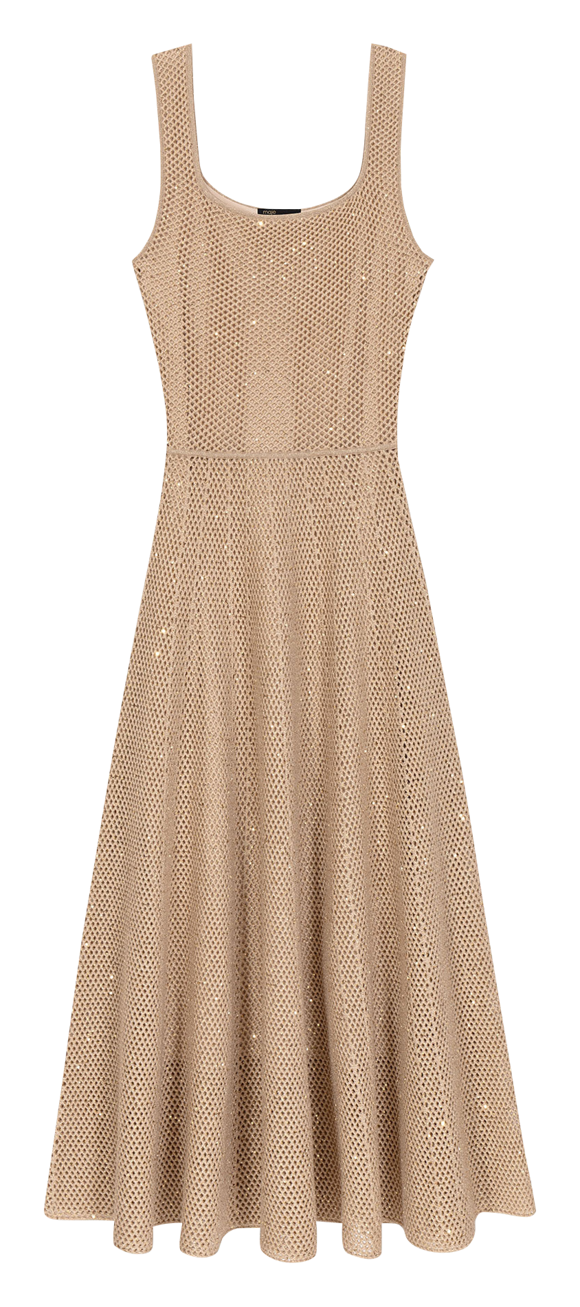 Jurk met midi-lengte en uitsnijdingen MAJE Beige