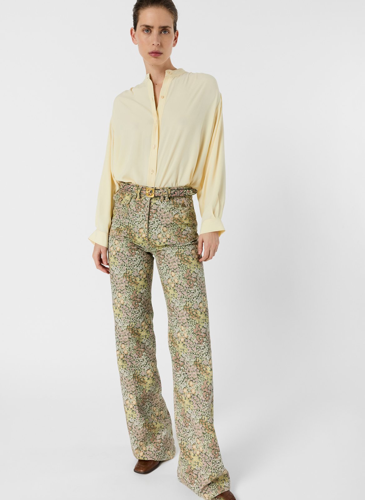 Jean évasé imprimé en coton mélangé GERARD DAREL Rose