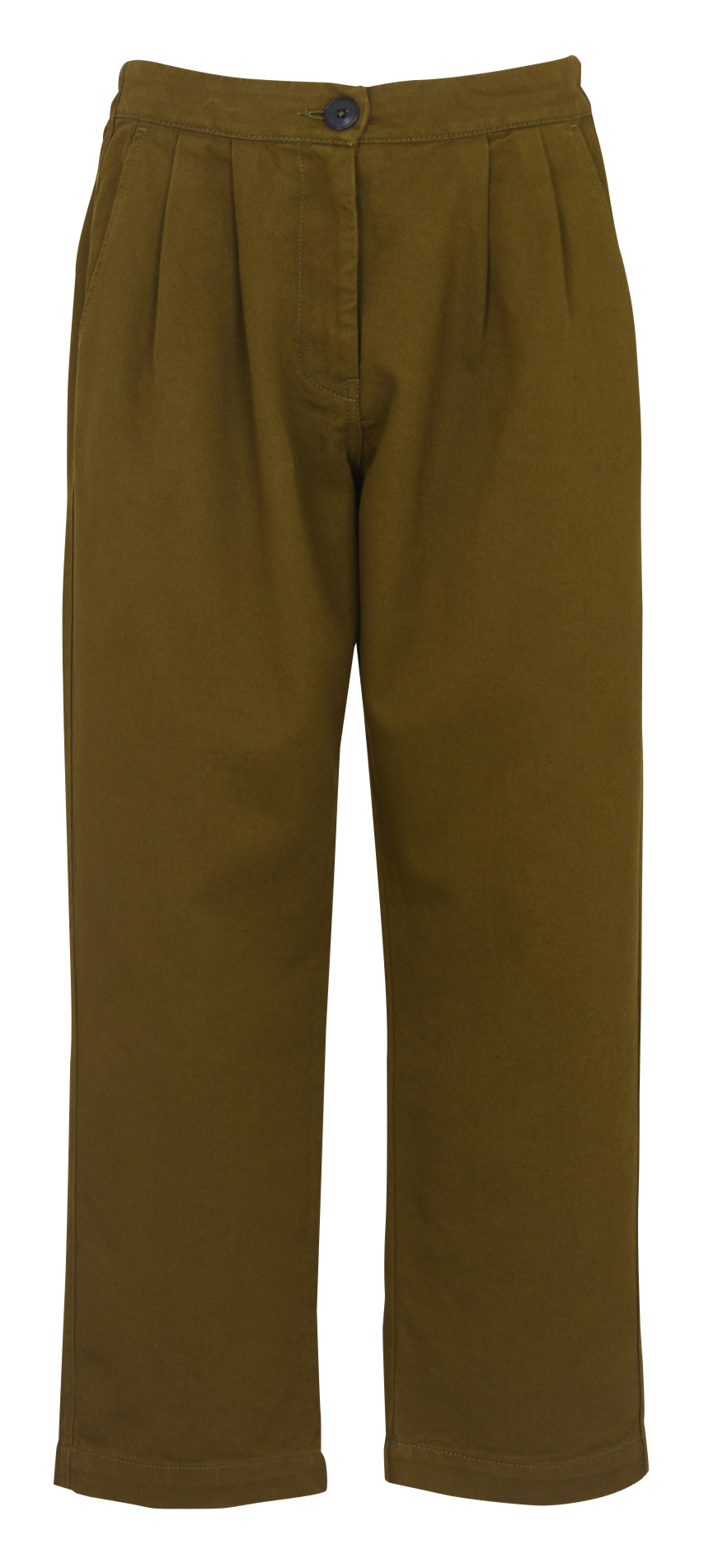 Solid pleated chino pants BELLEROSE Green