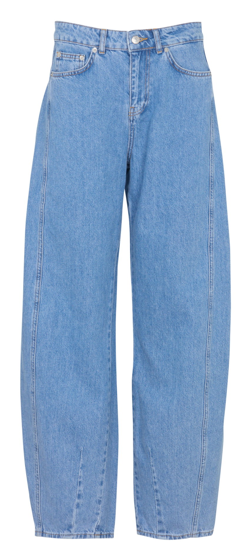 Farbige Straight Cut Jeans mit 5 Taschen NORR Blau