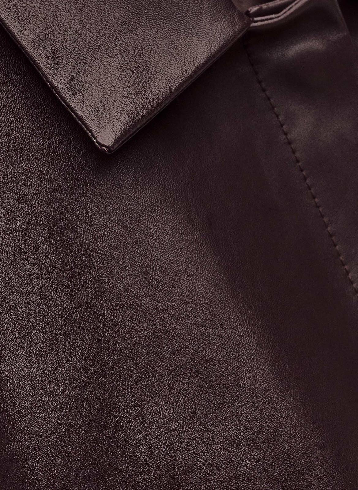 Veste col classique en cuir BA&SH Prune