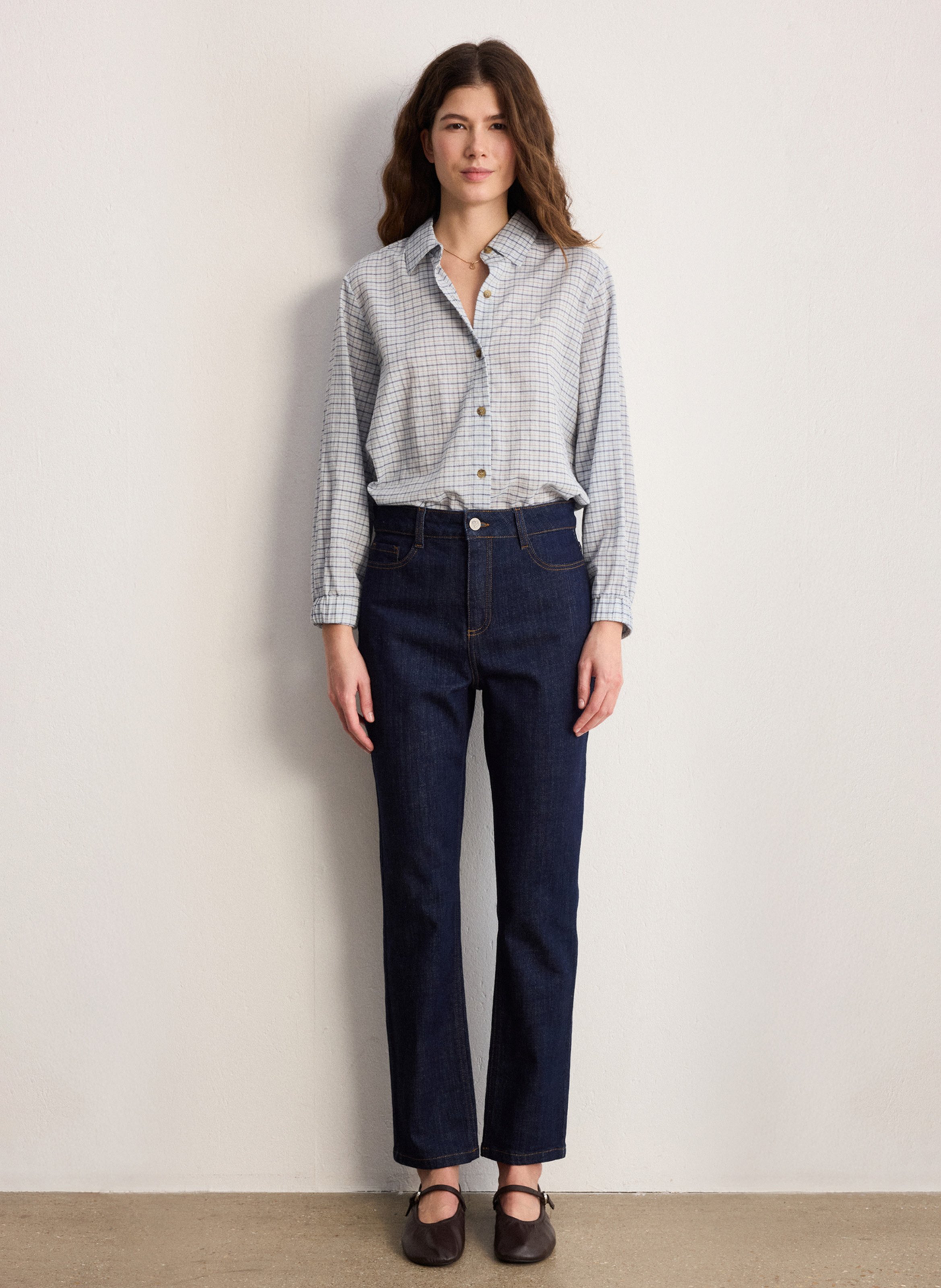 Jean droit en coton mélangé PABLO Blue