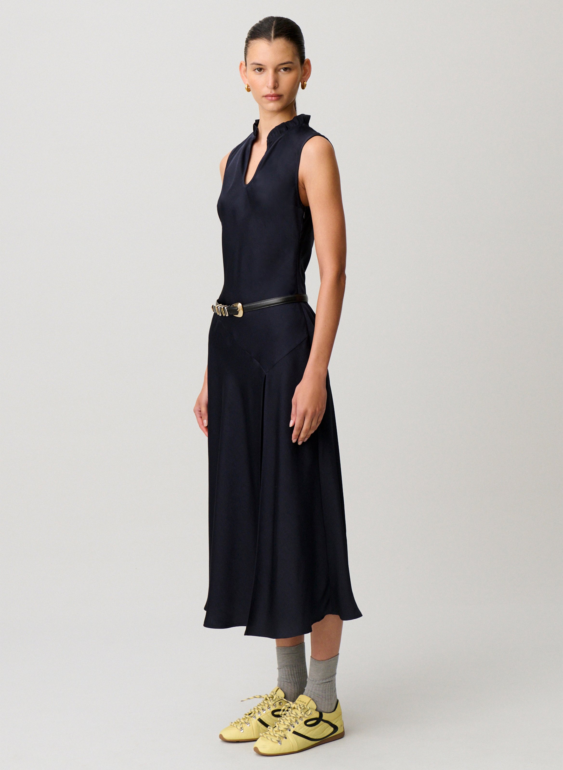 Lange jurk met ronde hals CLAUDIE PIERLOT Blue