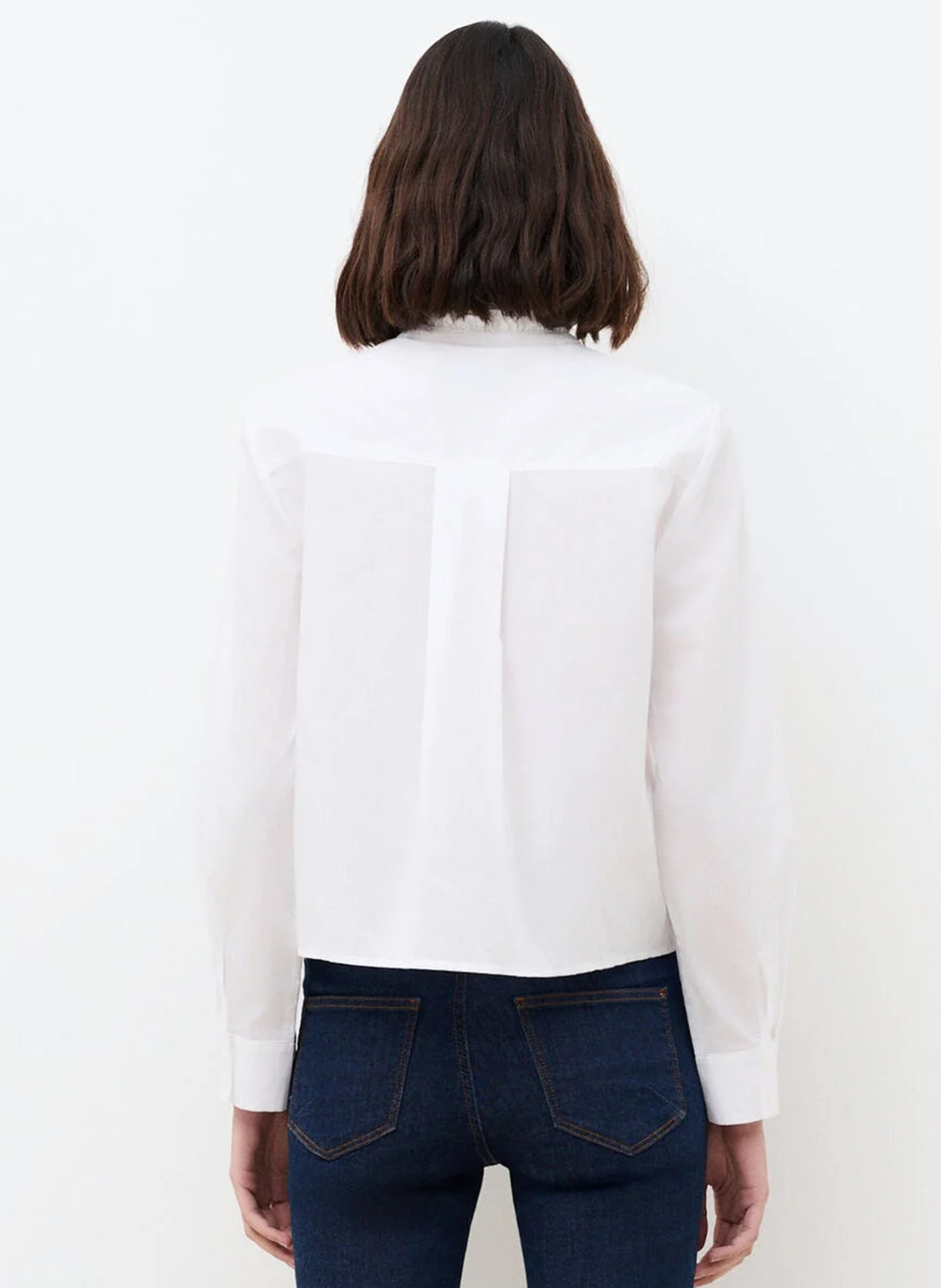 Chemise droite col victorien en coton CAROLL Blanc