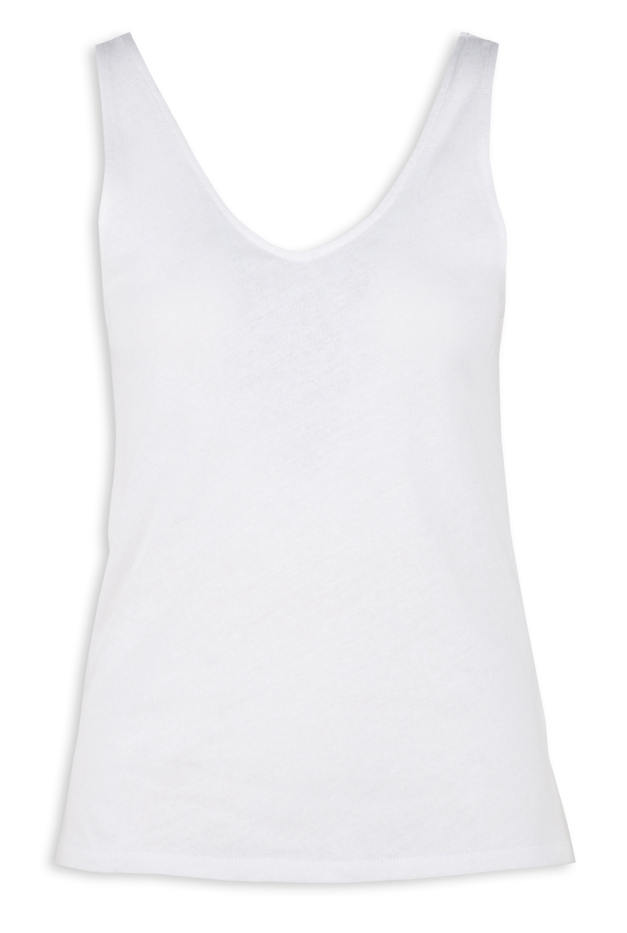 Round neck tank top in blended cotton and linen MAJESTIC FILATURES
