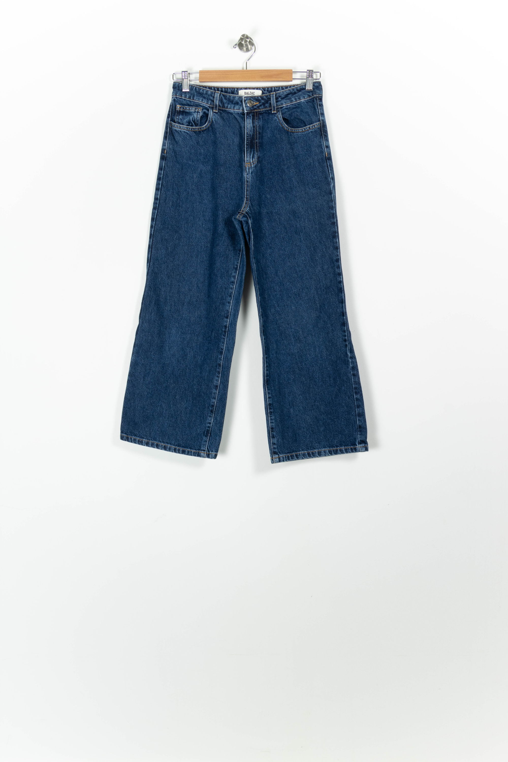 Cropped slim jeans with studs BALZAC PARIS - Seconde Main Blue