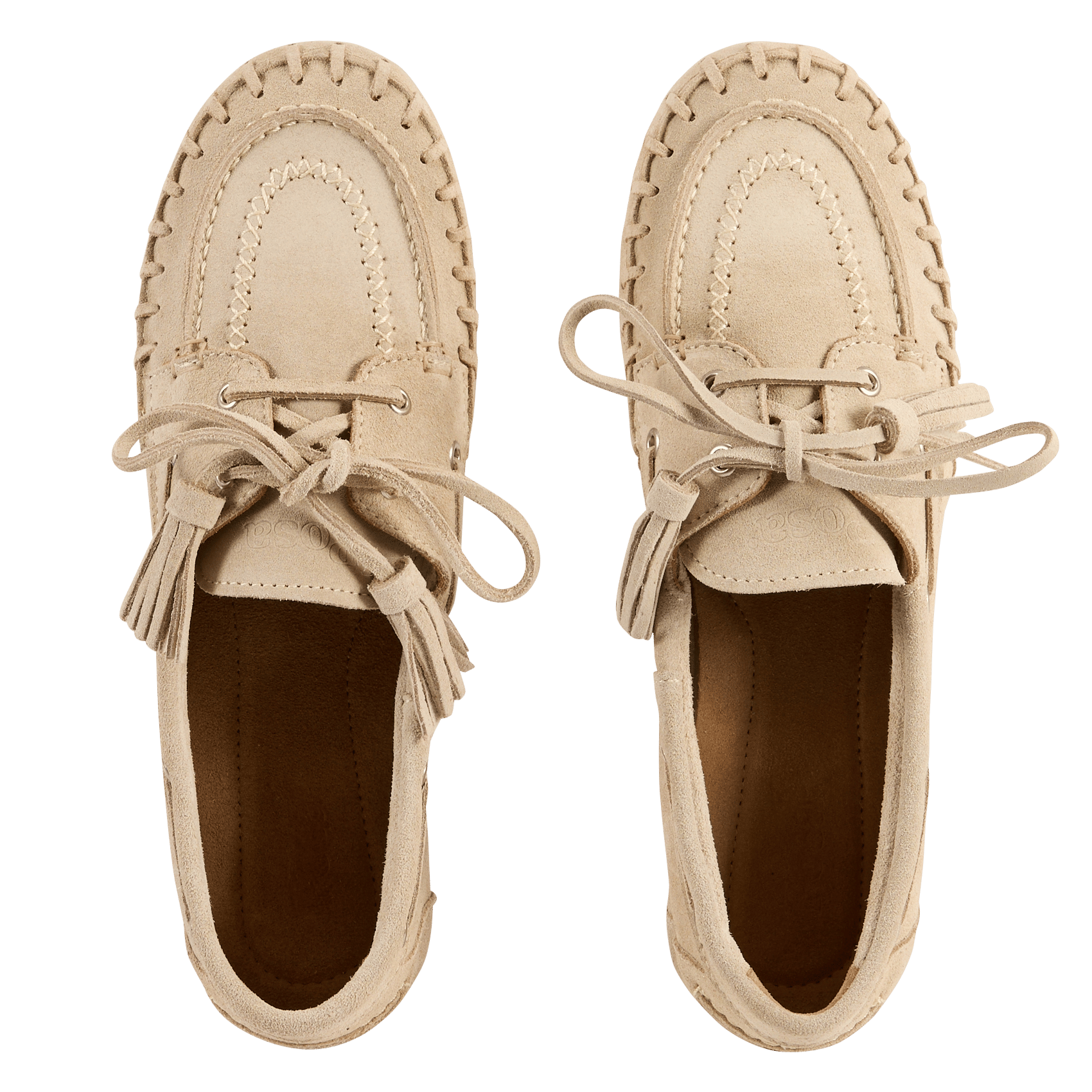 Leather deck shoes POSA Beige