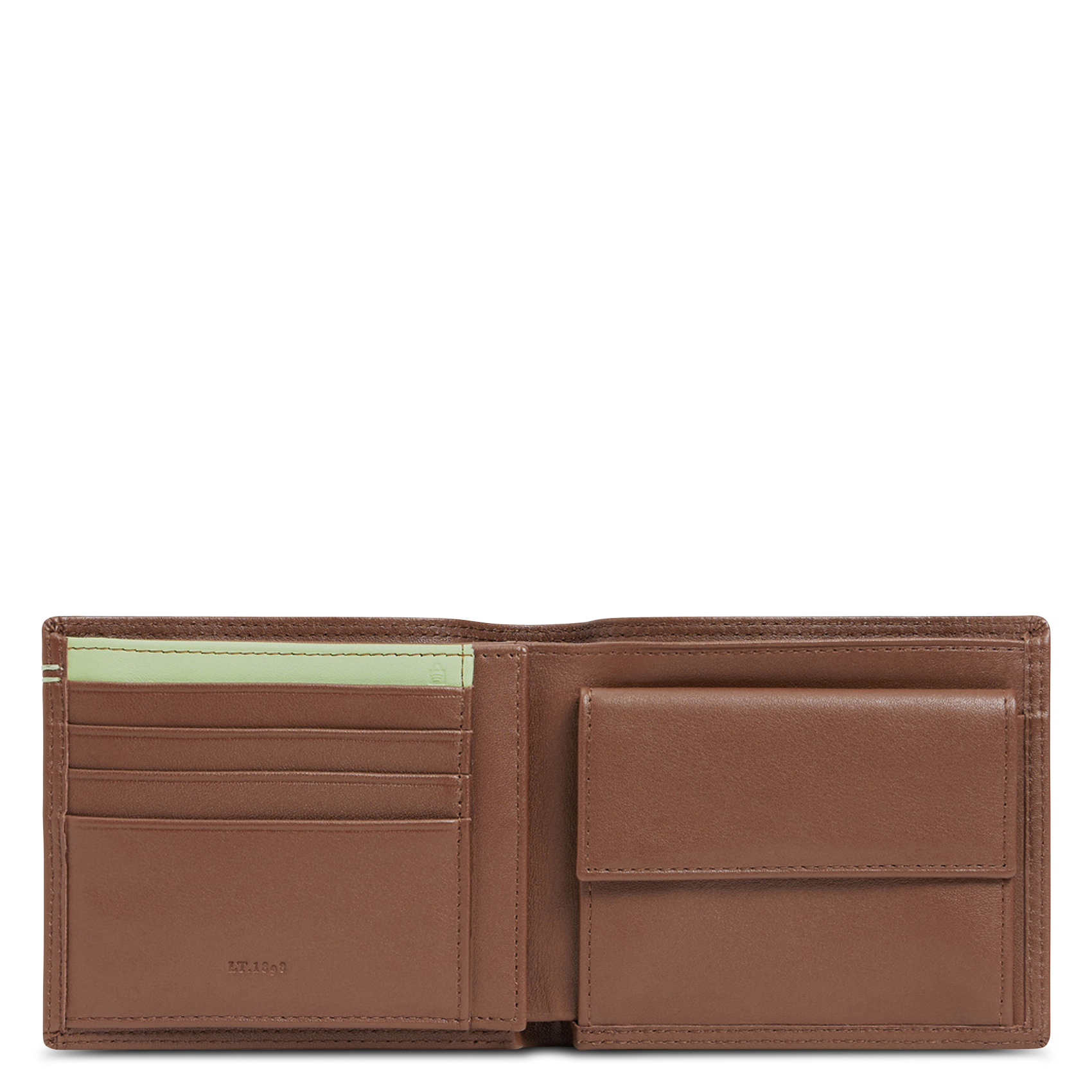 Portefeuille compact en cuir lisse LE TANNEUR Marron