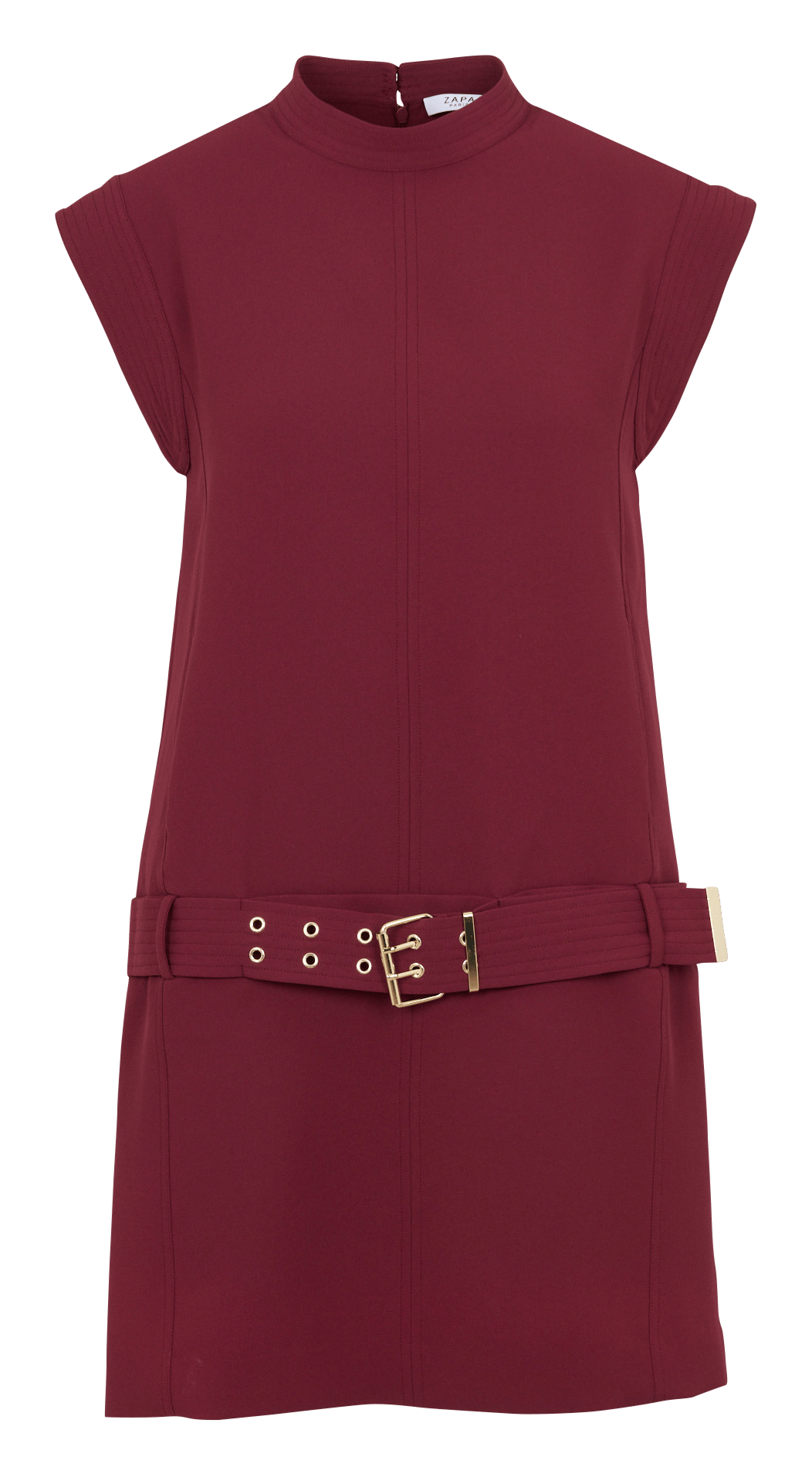 Kurzes Kleid mit Rundhalsausschnitt ZAPA Rot