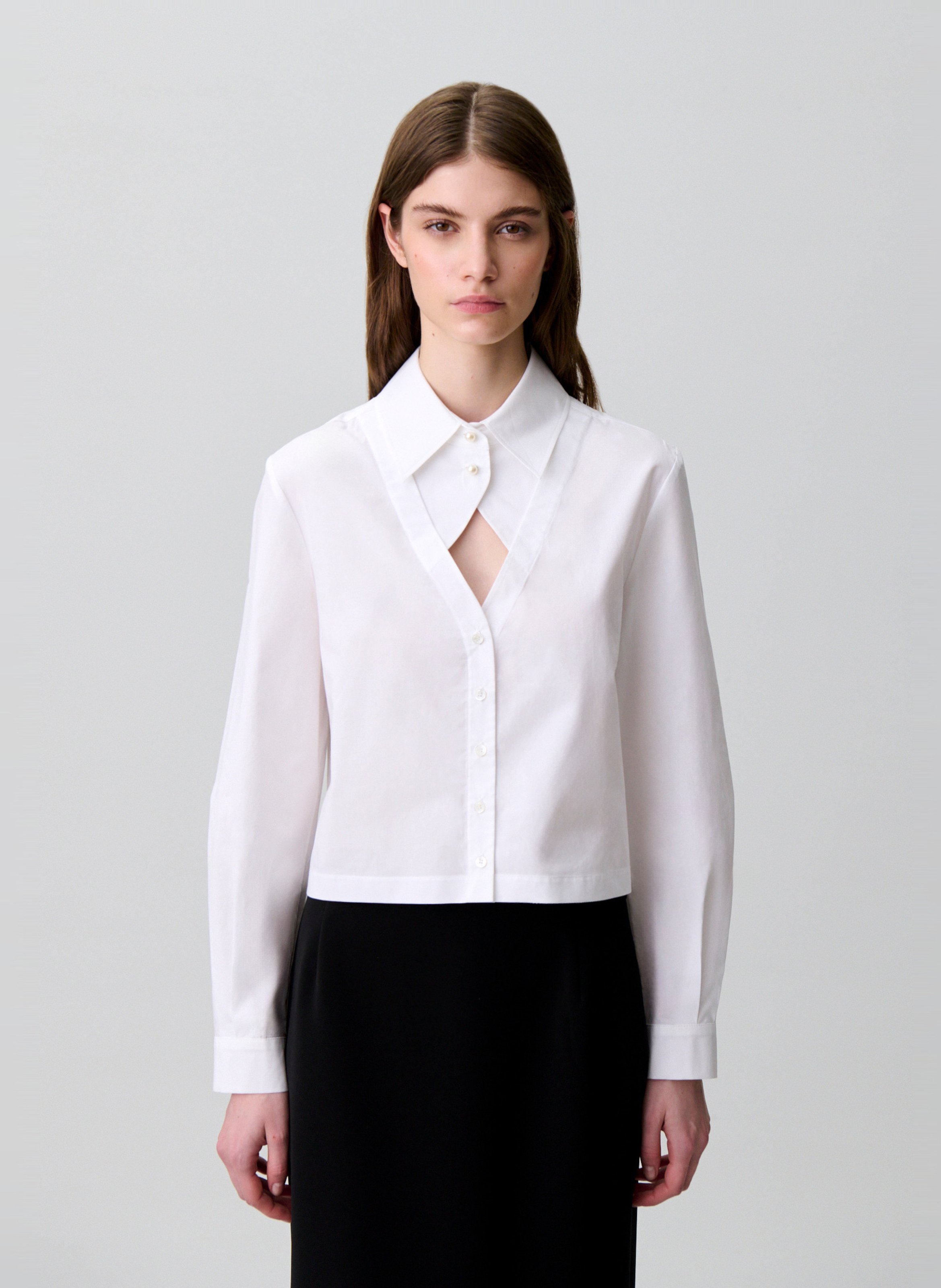 Chemise droite en coton CLAUDIE PIERLOT Blanc