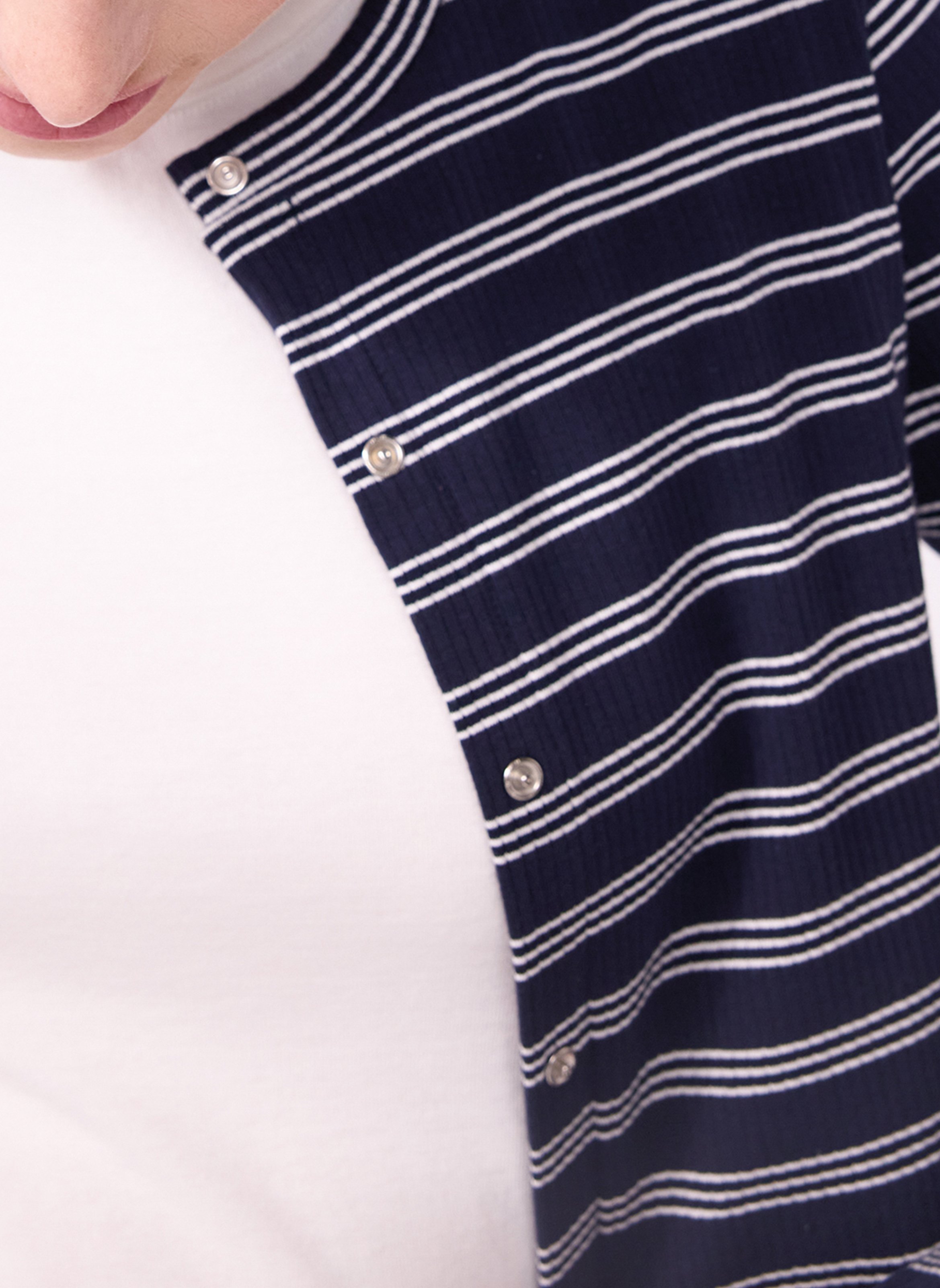 Striped straight vest in blended cotton PETIT BATEAU Grey