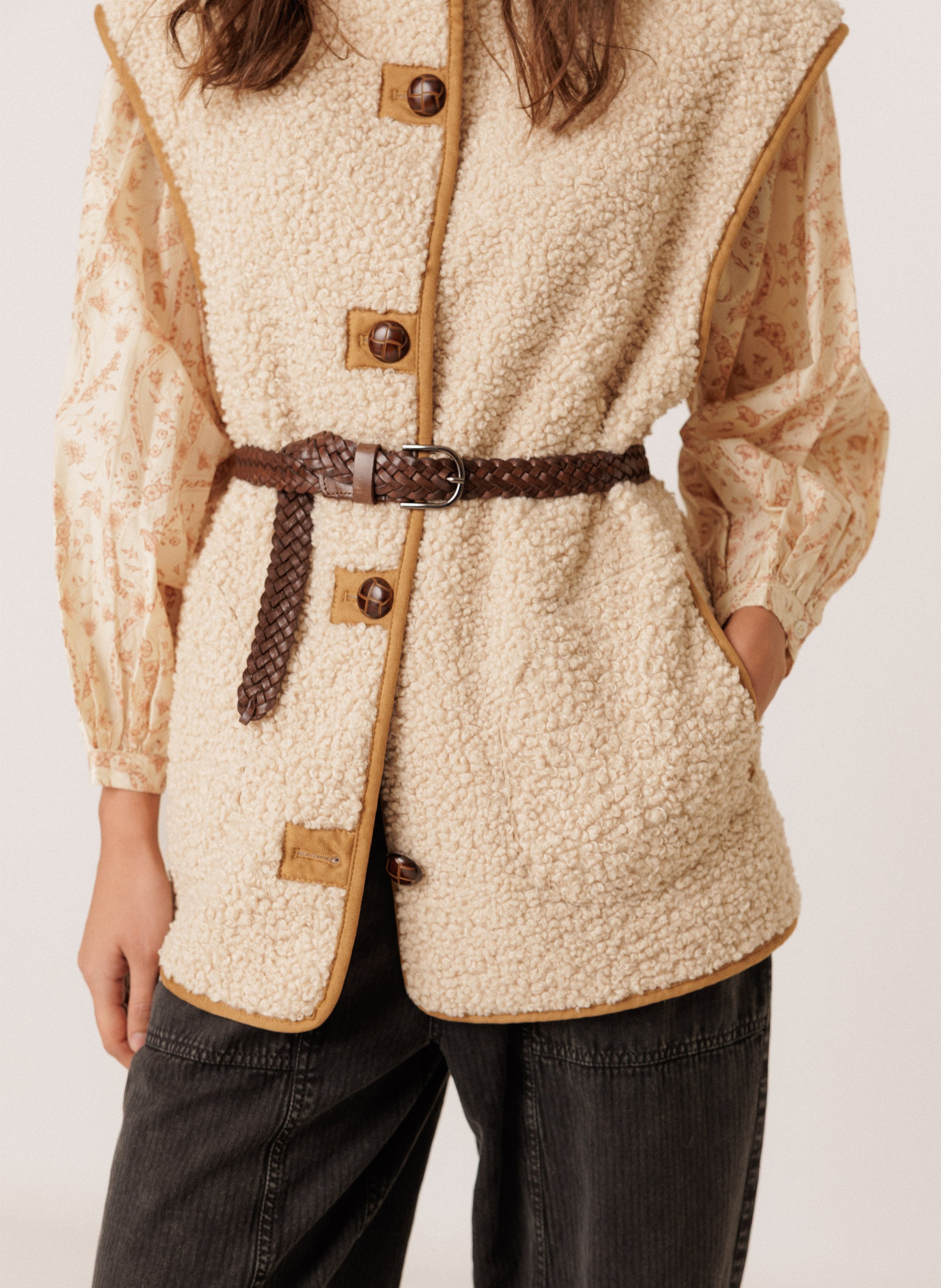 High-neck jacket INDI & COLD Brown