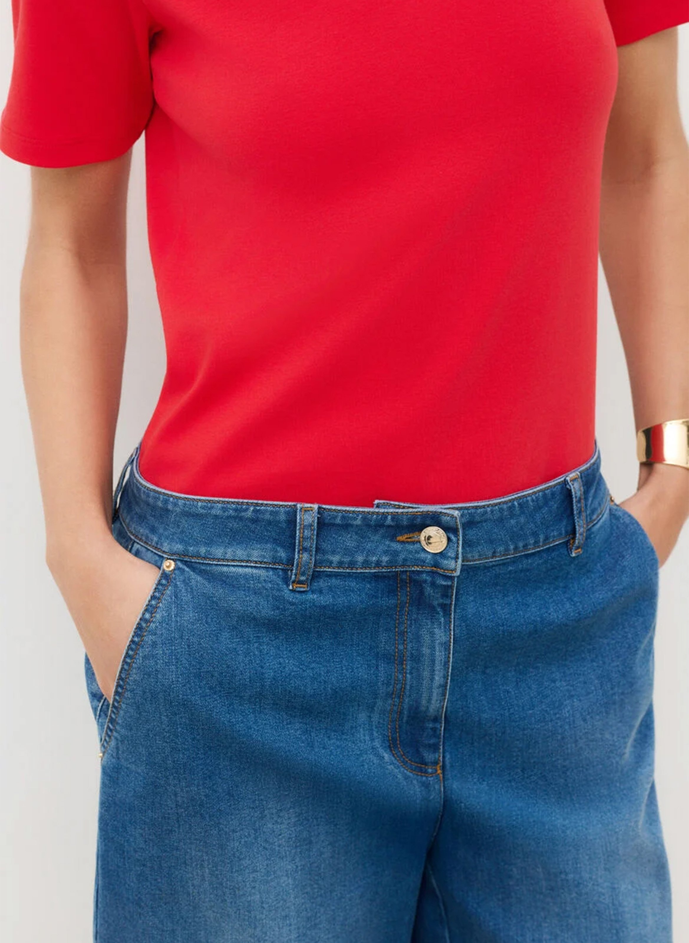 Gerade geschnittene Bermudashorts aus Baumwoll-Mix CAROLL Blau