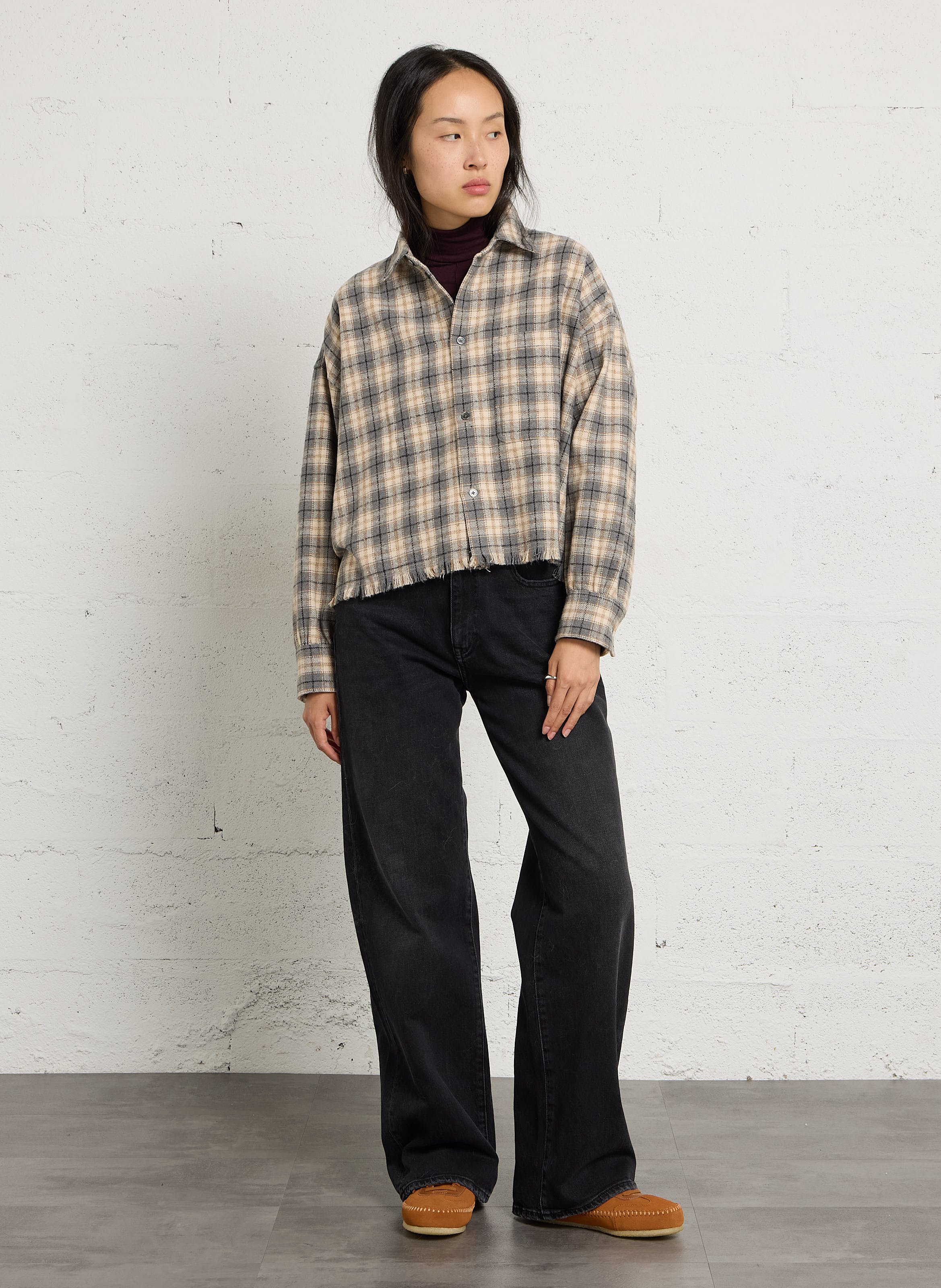 Checkered Button-Up Jacket BELLEROSE Green