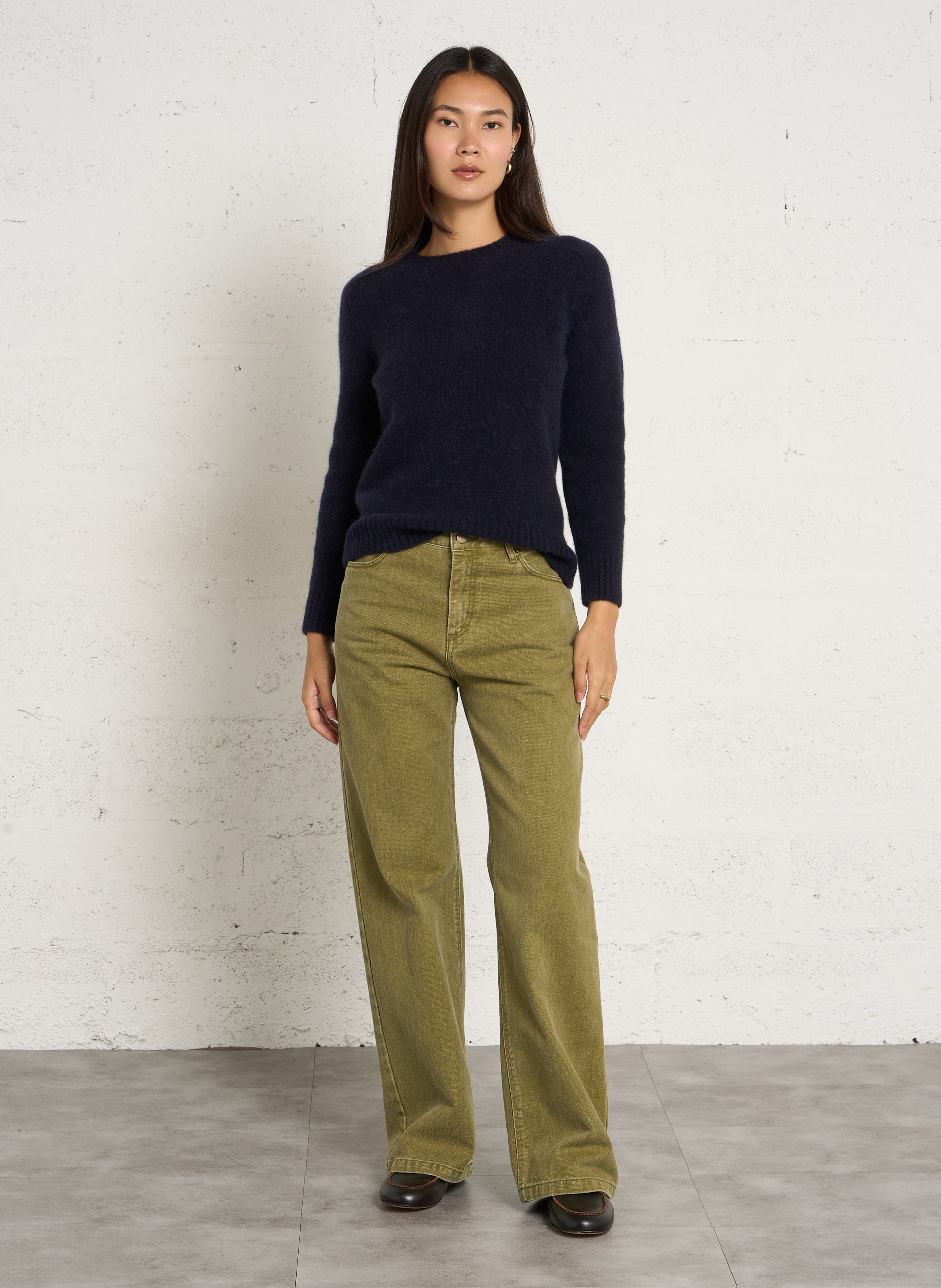 Jean droit en coton SOEUR Vert
