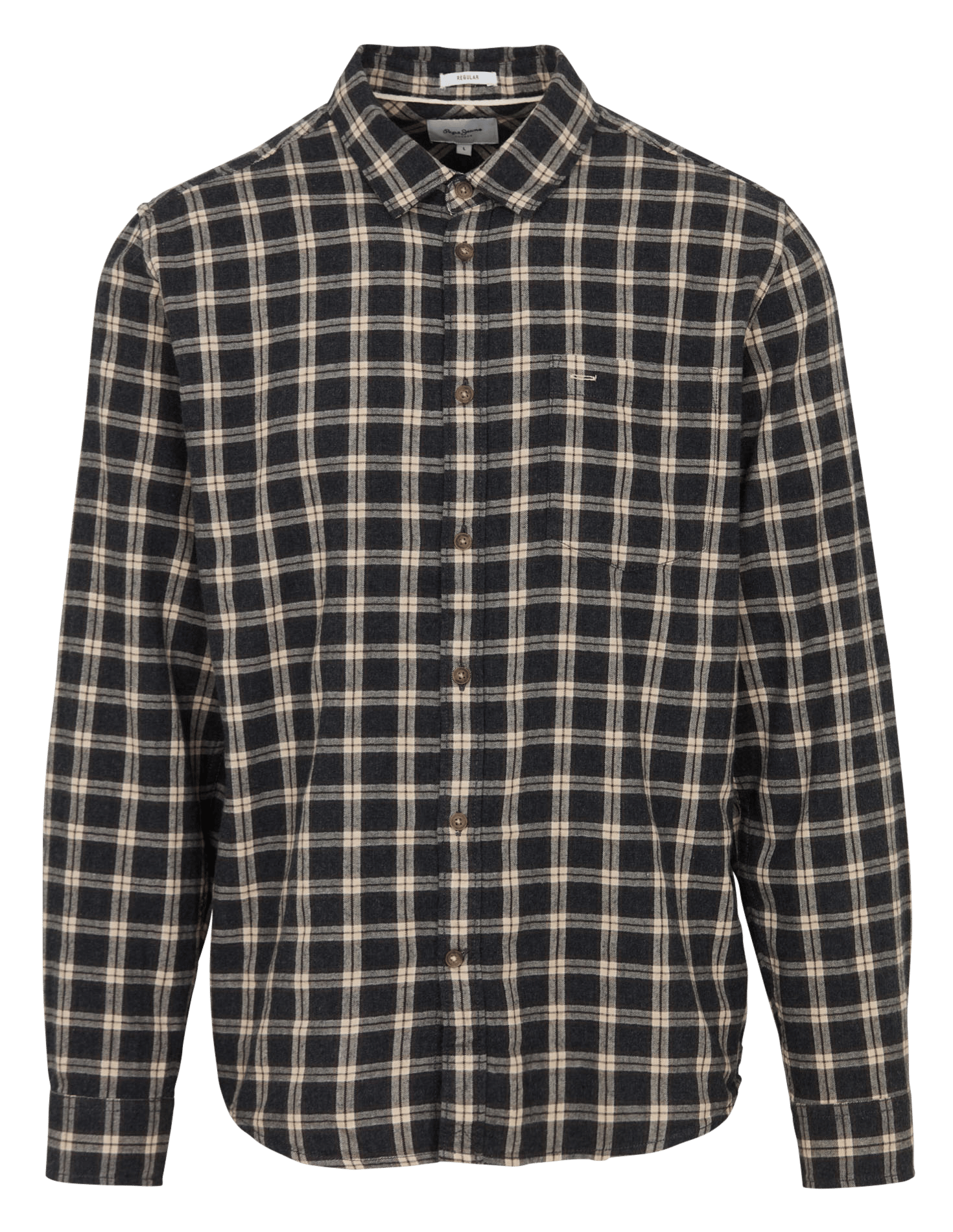Gerade geschnittenes kariertes Baumwollhemd PEPE JEANS Braun