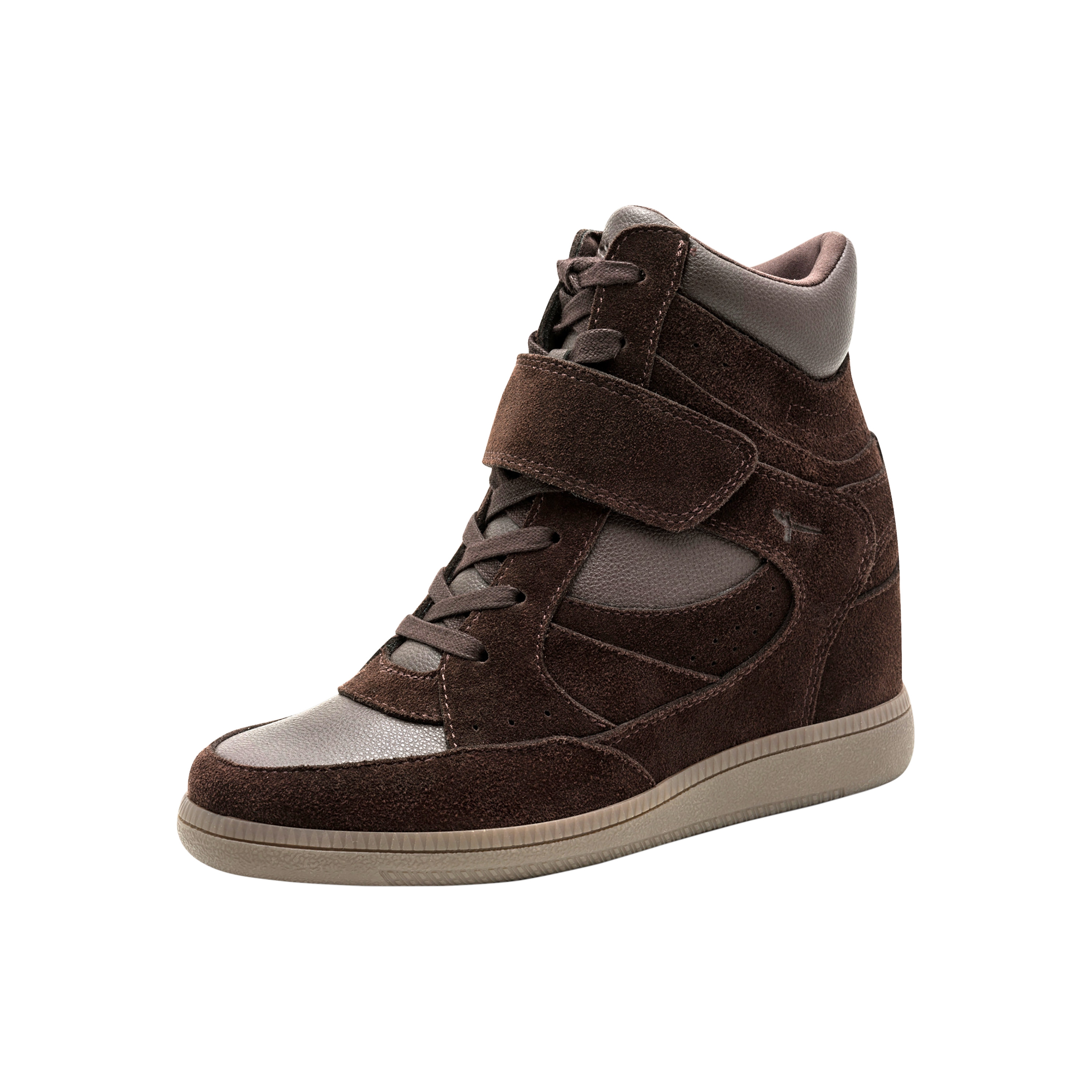 High-top leather sneakers TAMARIS Brown