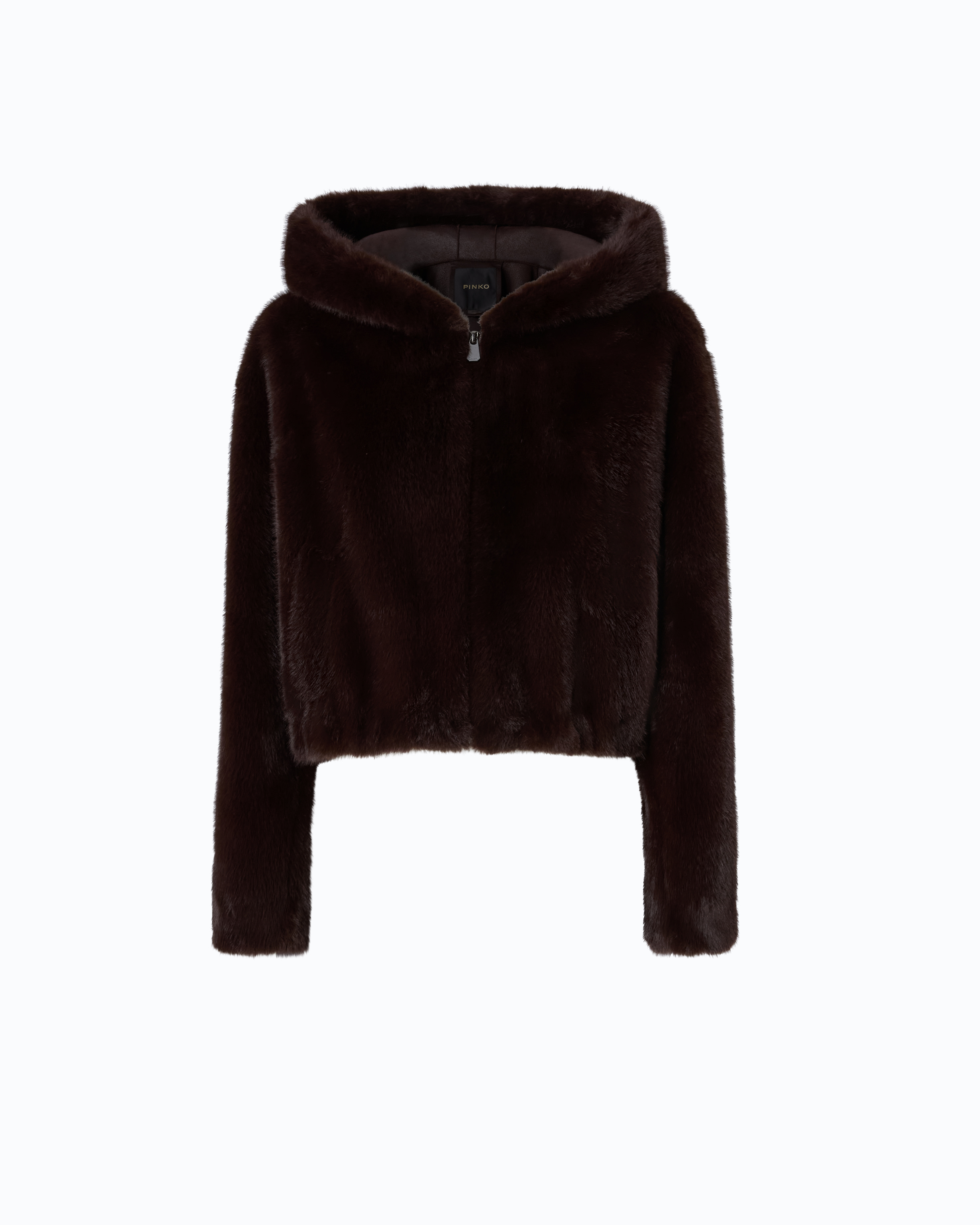 Cropped faux fur jacket | Brown PINKO Women