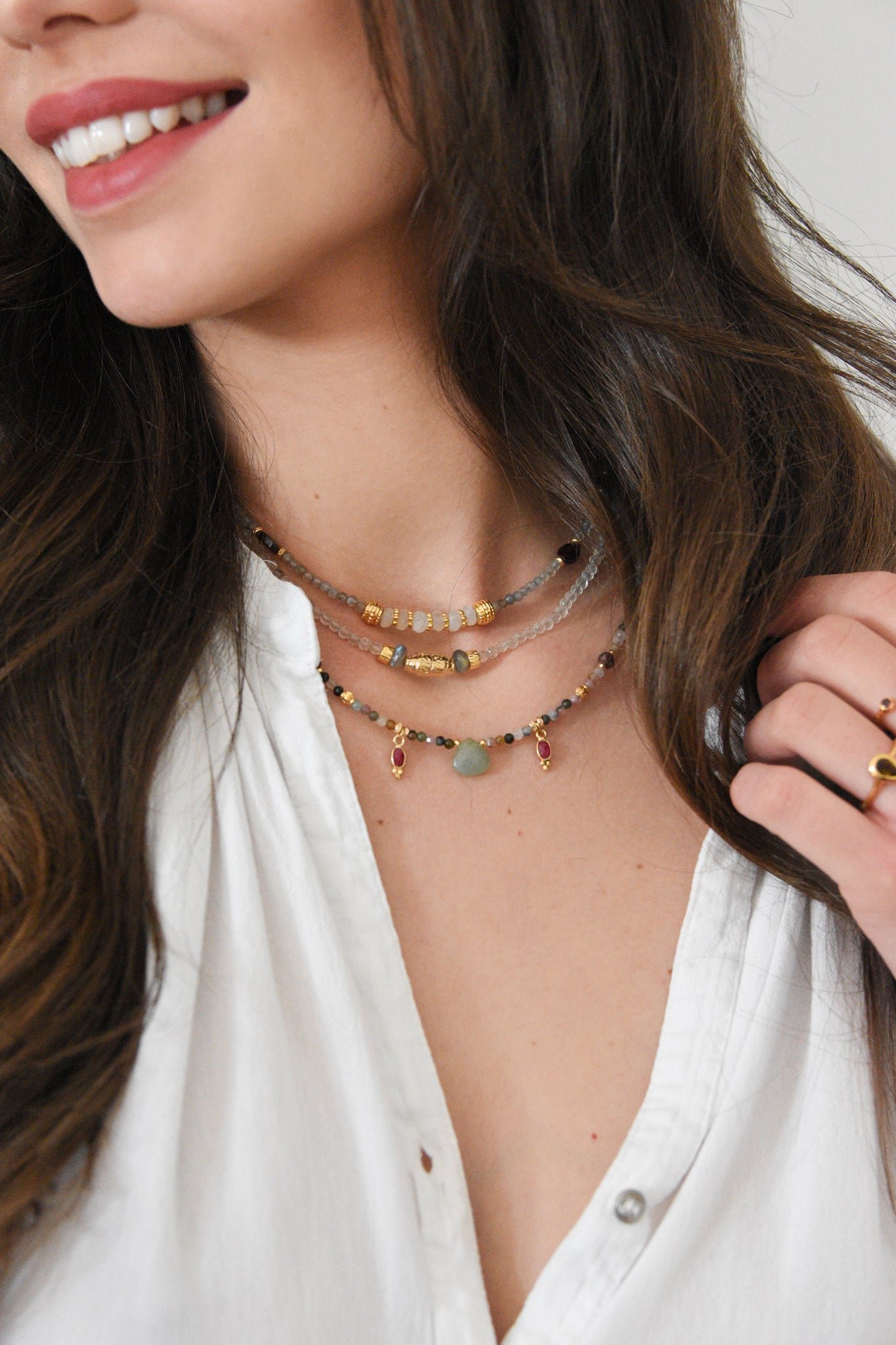 Tourmaline necklace GINANDGER Multicolored