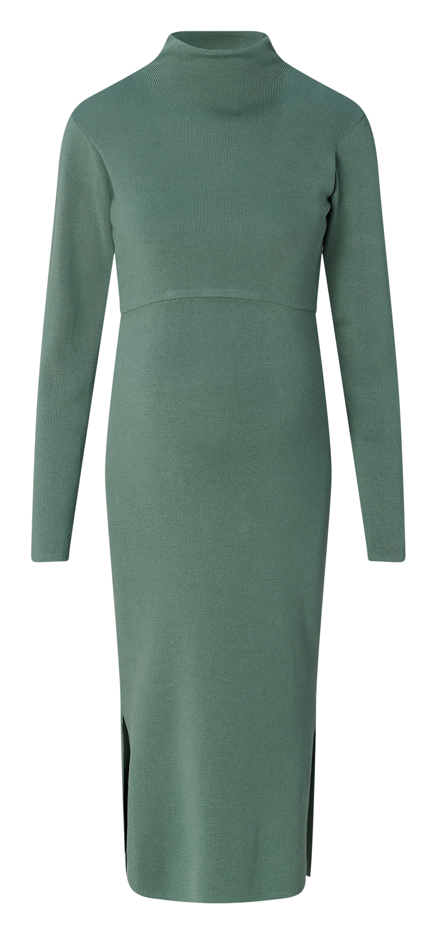 Cotton-blend high-neck maternity dress NOPPIES Green