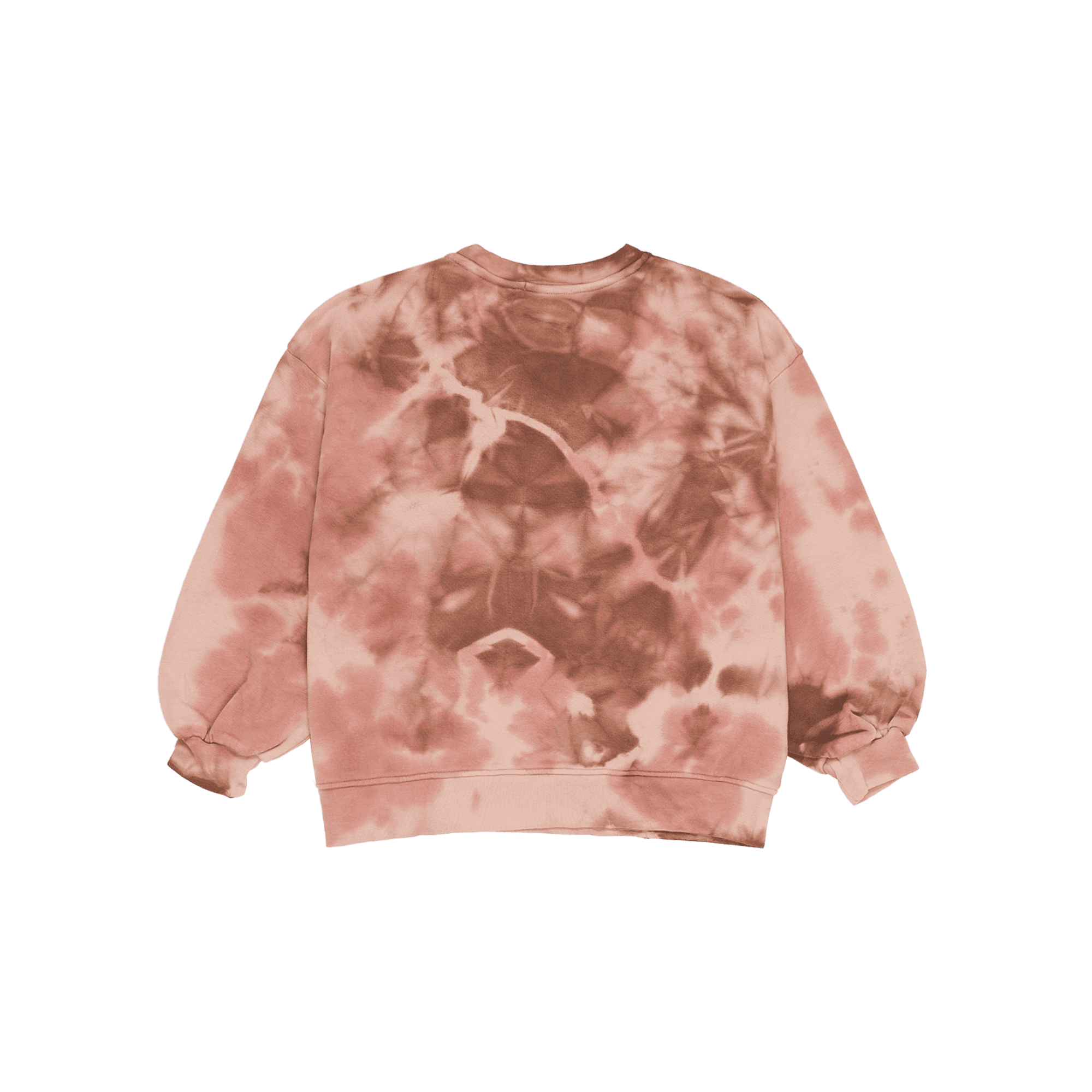 Loose-fit round-neck sweatshirt in printed cotton Brown