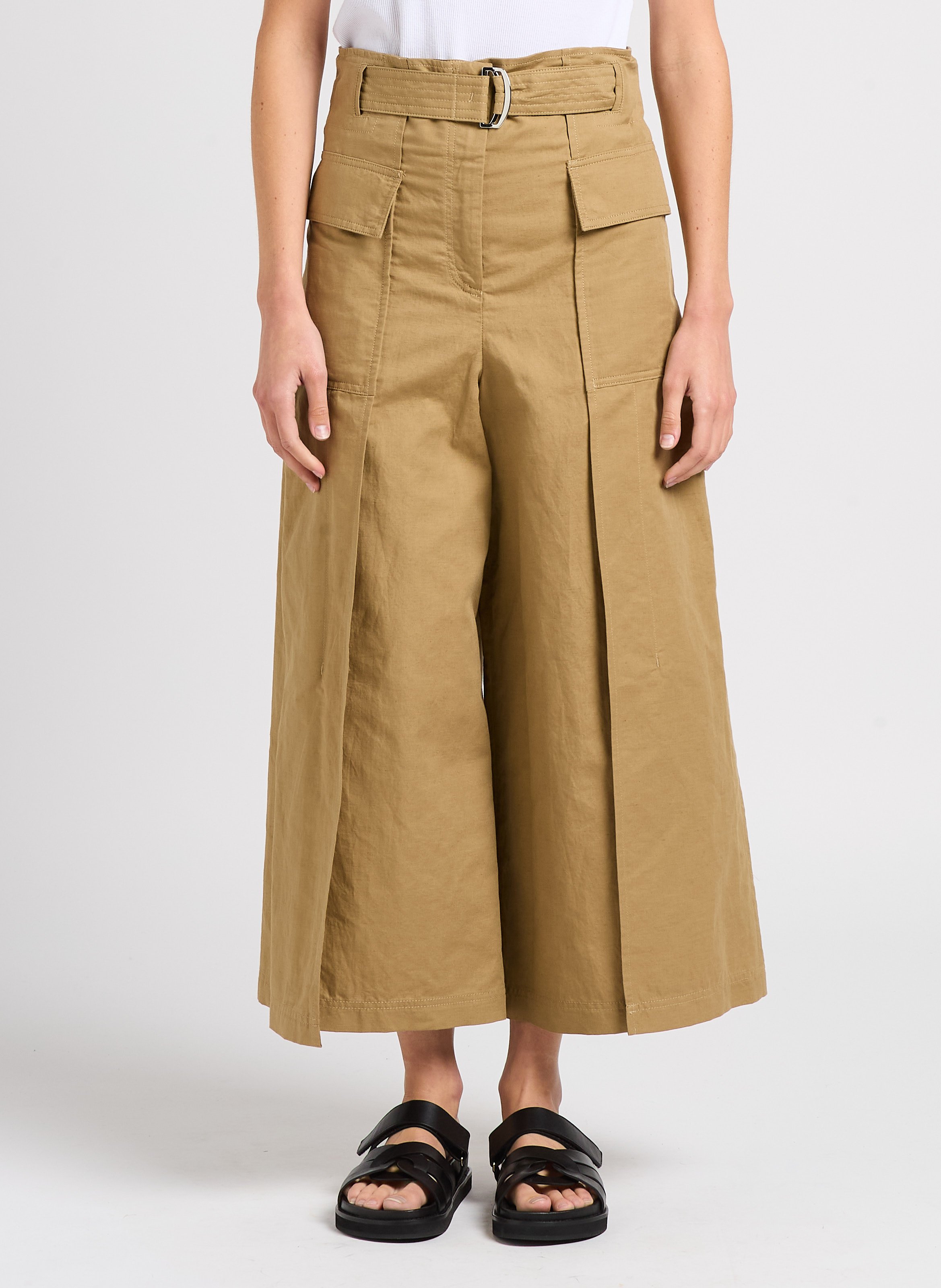 Wide-leg cotton and linen pants Beige Max Mara Week End - Women  2415131152600 | Place des Tendances