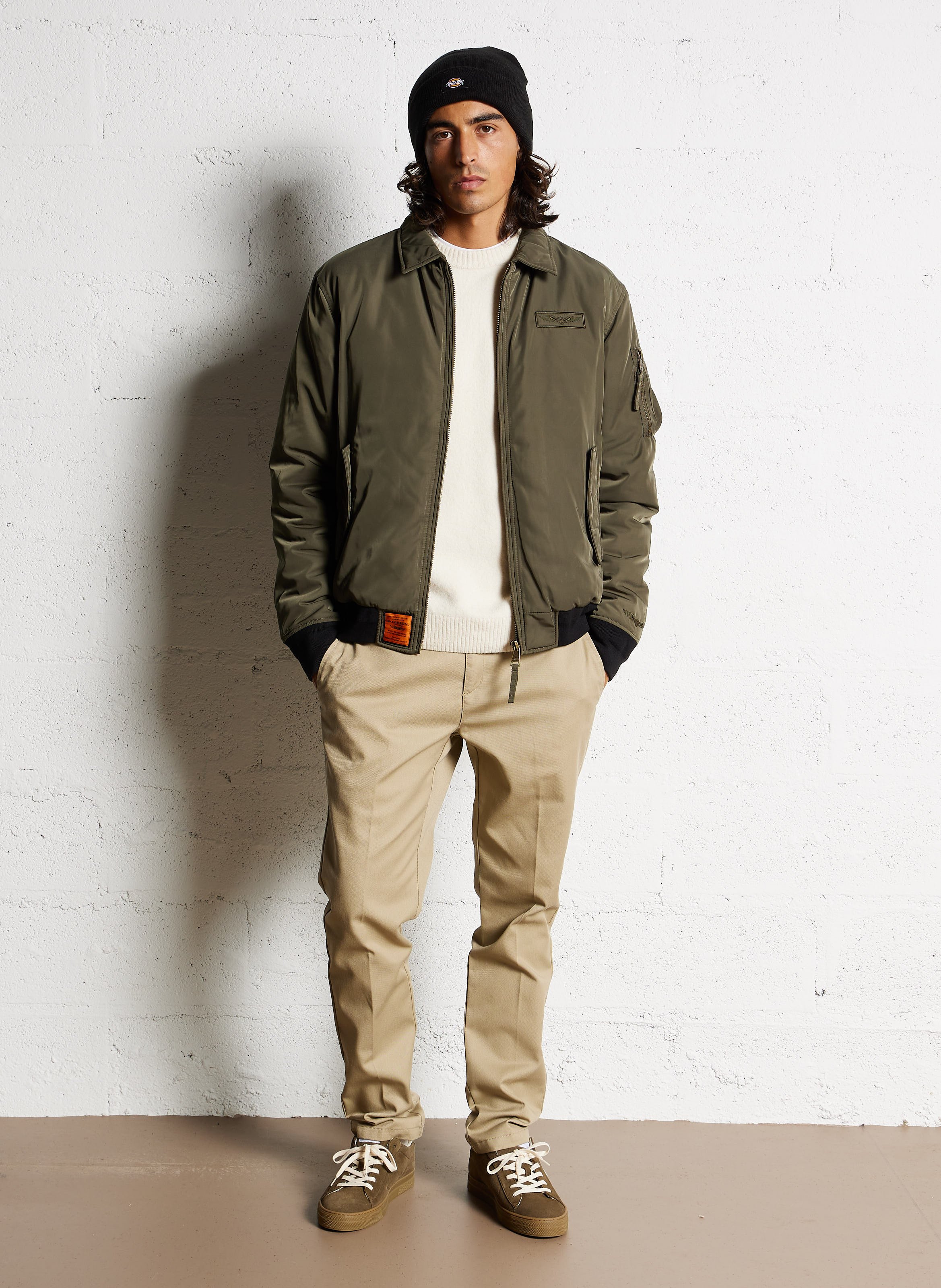 Blouson col à revers droit BOMBERS ORIGINAL Kaki