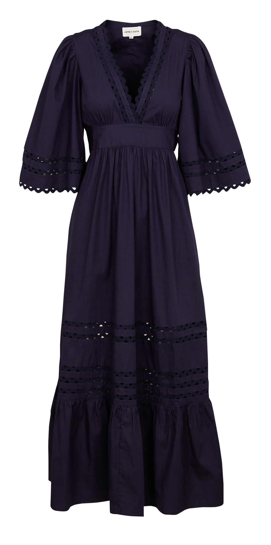 Langes Spitzenkleid aus Baumwolle ANTIK BATIK Blau