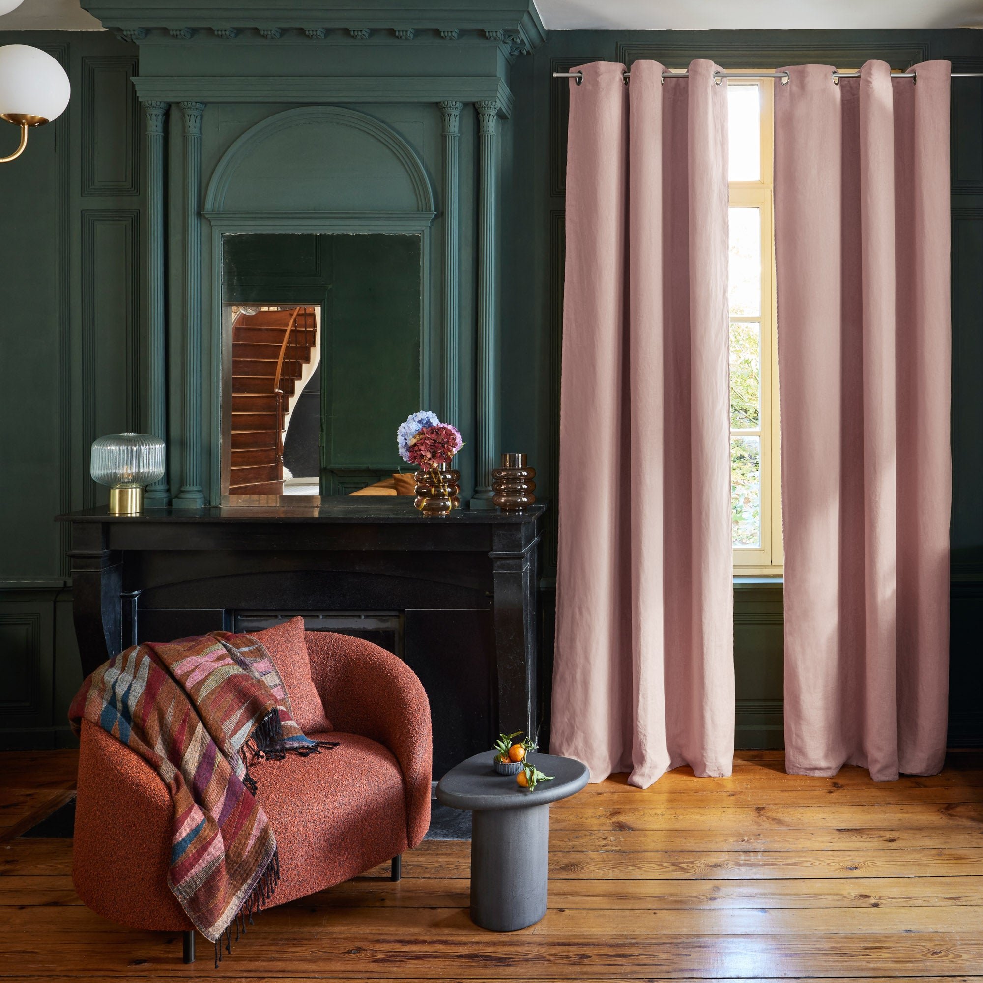 Lined black-out curtain with eyelets CARLINA Rose